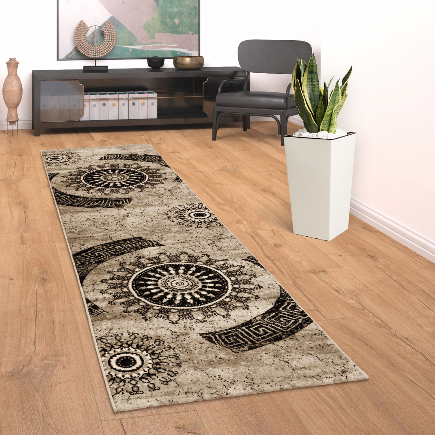 Image of Paco Home Läufer »Tibesti 447«, rechteckig, 16 mm Höhe, Kurzflor Teppichläufer, gewebt, Ornamente in dezenten Farbtönen, ideale Teppiche für Wohnzimmer, Schlafzimmer & Flur/Diele bei Ackermann Versand Schweiz