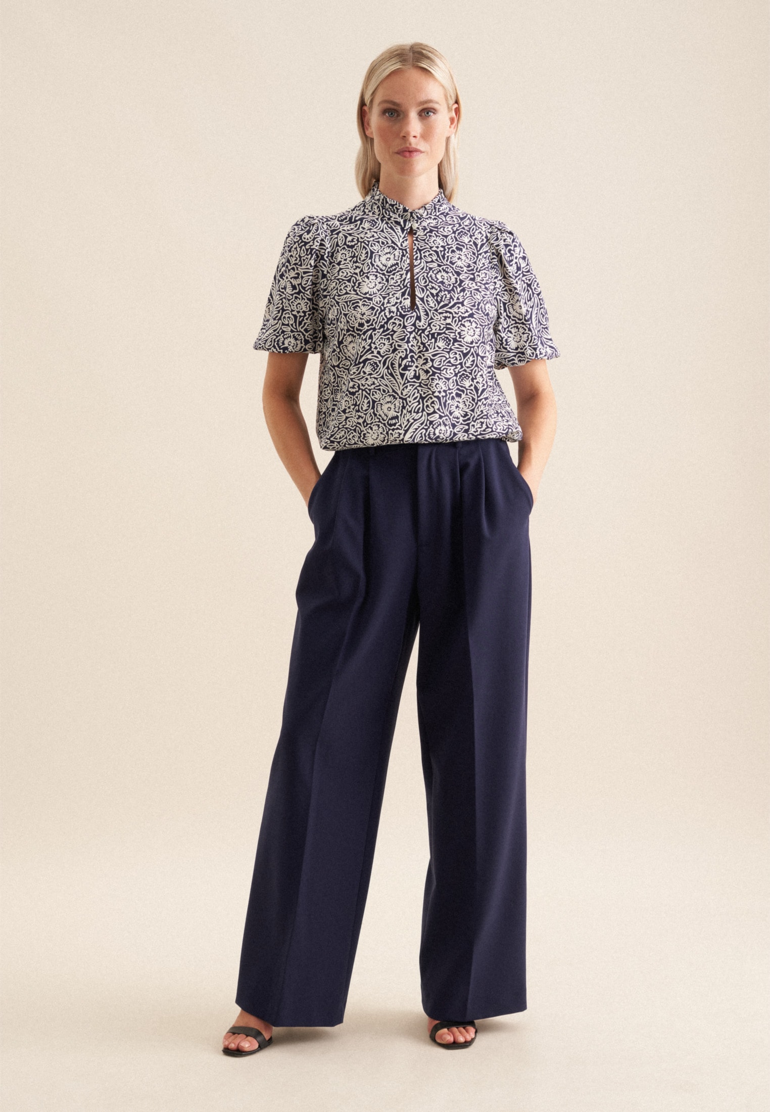 seidensticker Shirtbluse »Schwarze Rose«, 1/2 Rundhals Floral