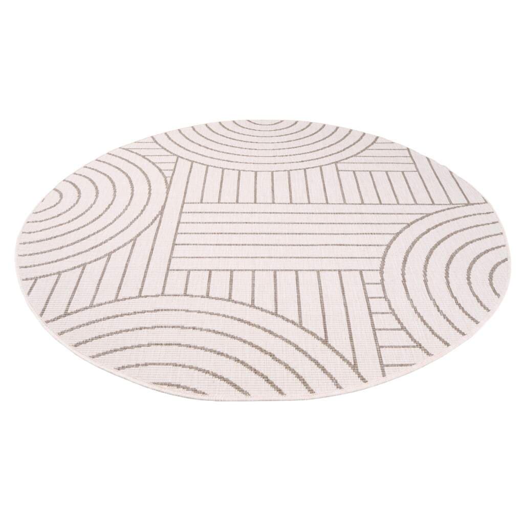 Carpet City Outdoorteppich »DUO RUG 5842« rund 5 mm Höhe Wendeteppich Wetterfest In- & Outdoor, Balkon, Terrasse, Wohnzimmer
