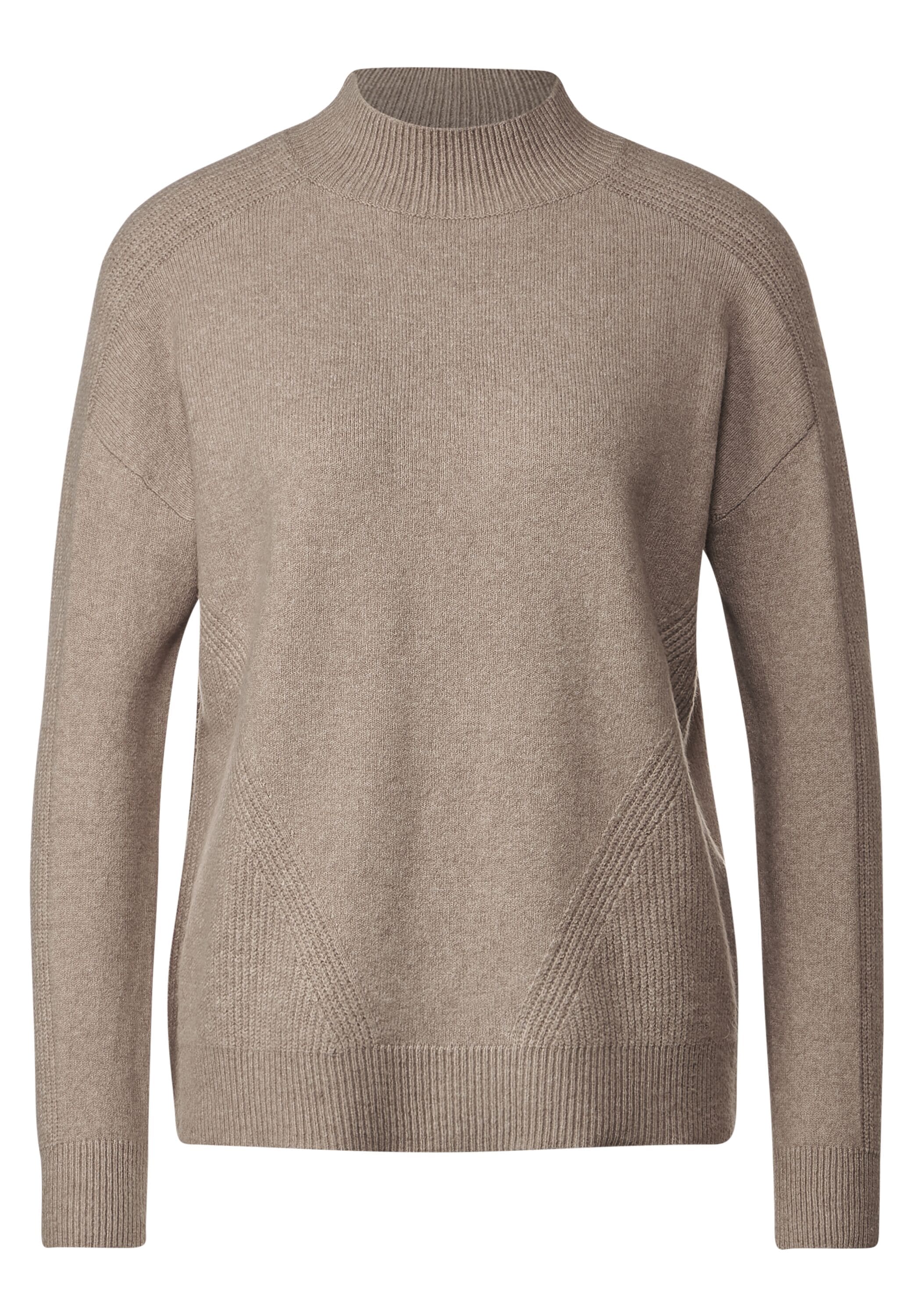 STREET ONE Strickpullover »Damenpullover«, Rippstrick-Muster, Melange-Optik