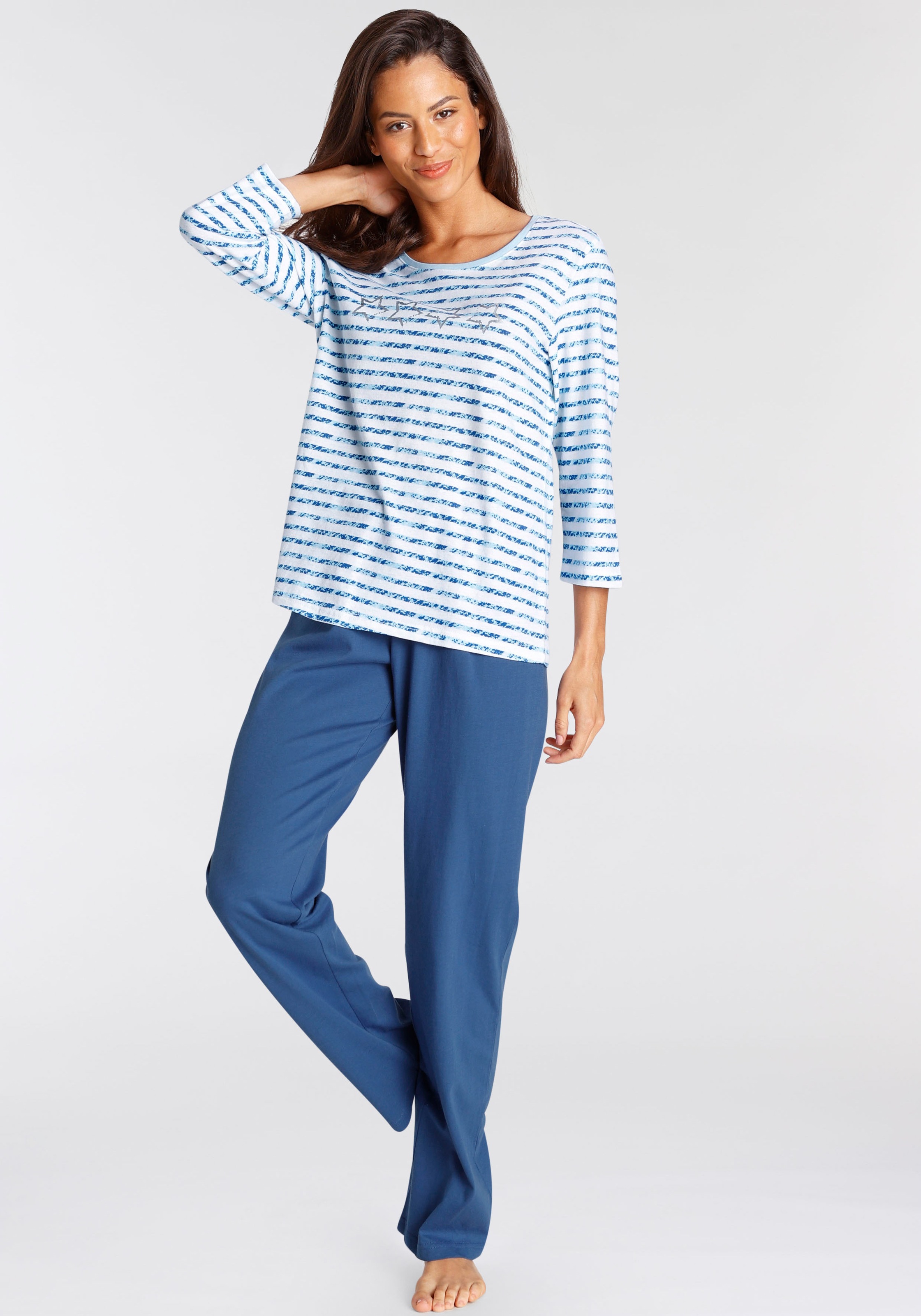 Image of Vivance Dreams Pyjama Set, 2 Stk. mit gestreiftem Oberteil