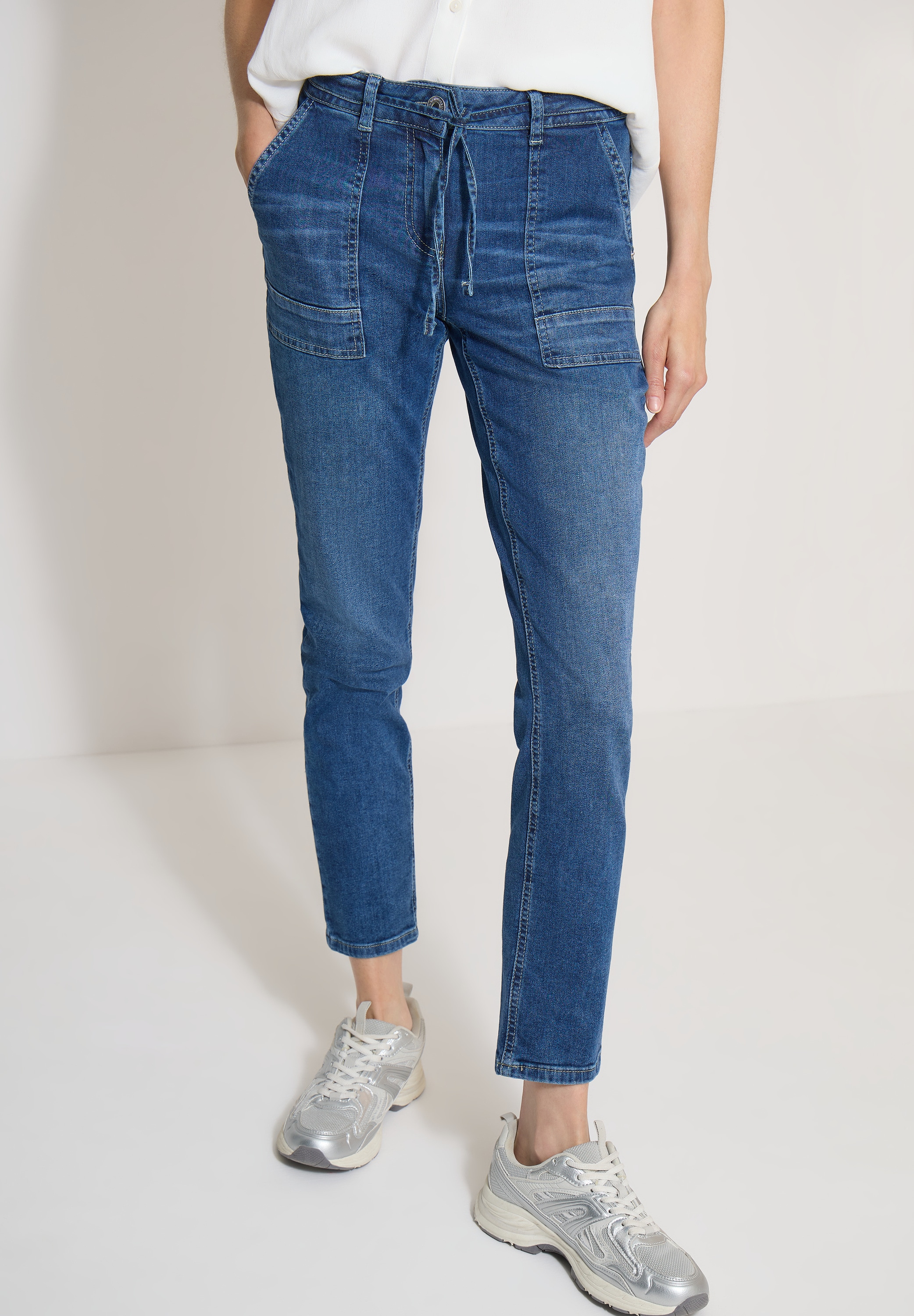 Image of Cecil Straight-Jeans "Style Scarlett" mit Gürteldetail zum Binden / Stretch