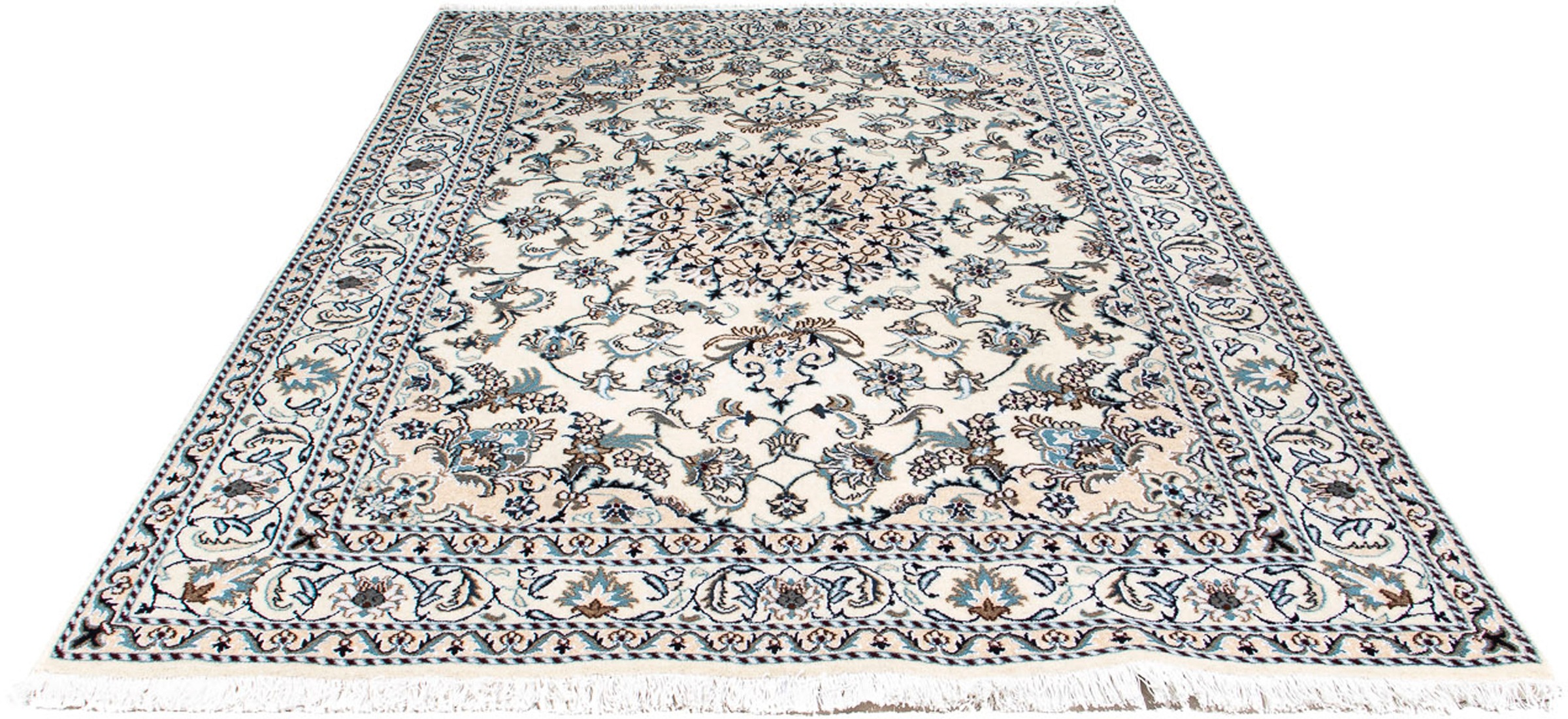 Image of morgenland Orientteppich »Perser - Nain - 229 x 167 cm - beige«, rechteckig, 12 mm Höhe, Wohnzimmer, Handgeknüpft, Einzelstück mit Zertifikat bei Ackermann Versand Schweiz