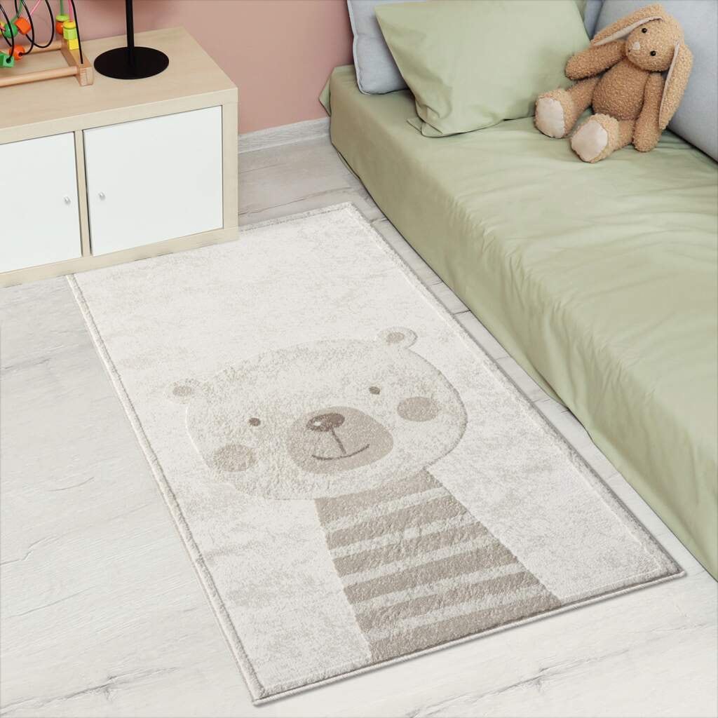 Carpet City Kinderteppich »MARA710«, rechteckig, 11 mm Höhe, Kinderzimmer Teppich Tiere Beige...