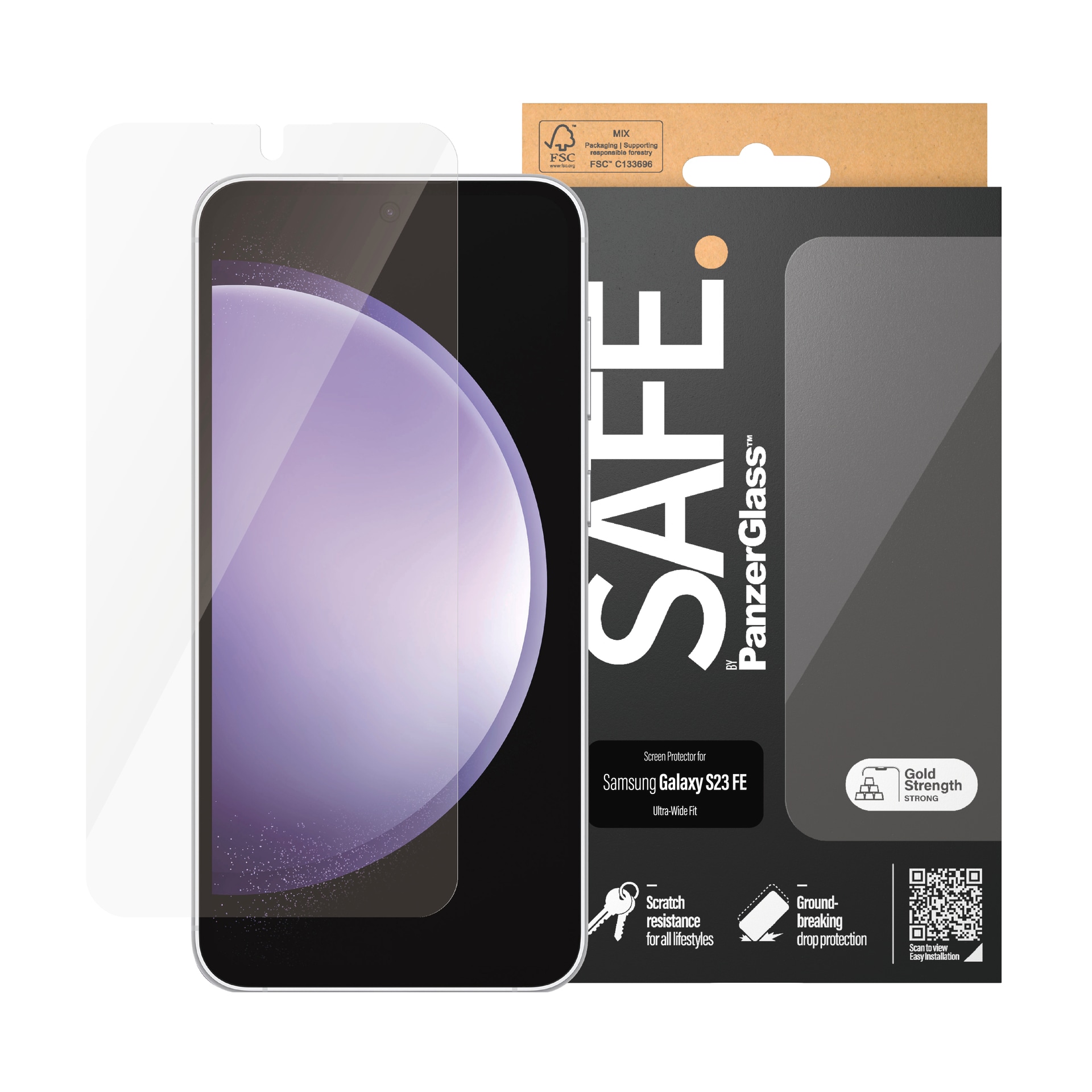 SAFE by PanzerGlass Displayschutzglas »Screen Protector«, für Samsung Galaxy S23 FE, Displayschutzfolie, kratzfest, schmutz- und feuchtigkeitsabweisend