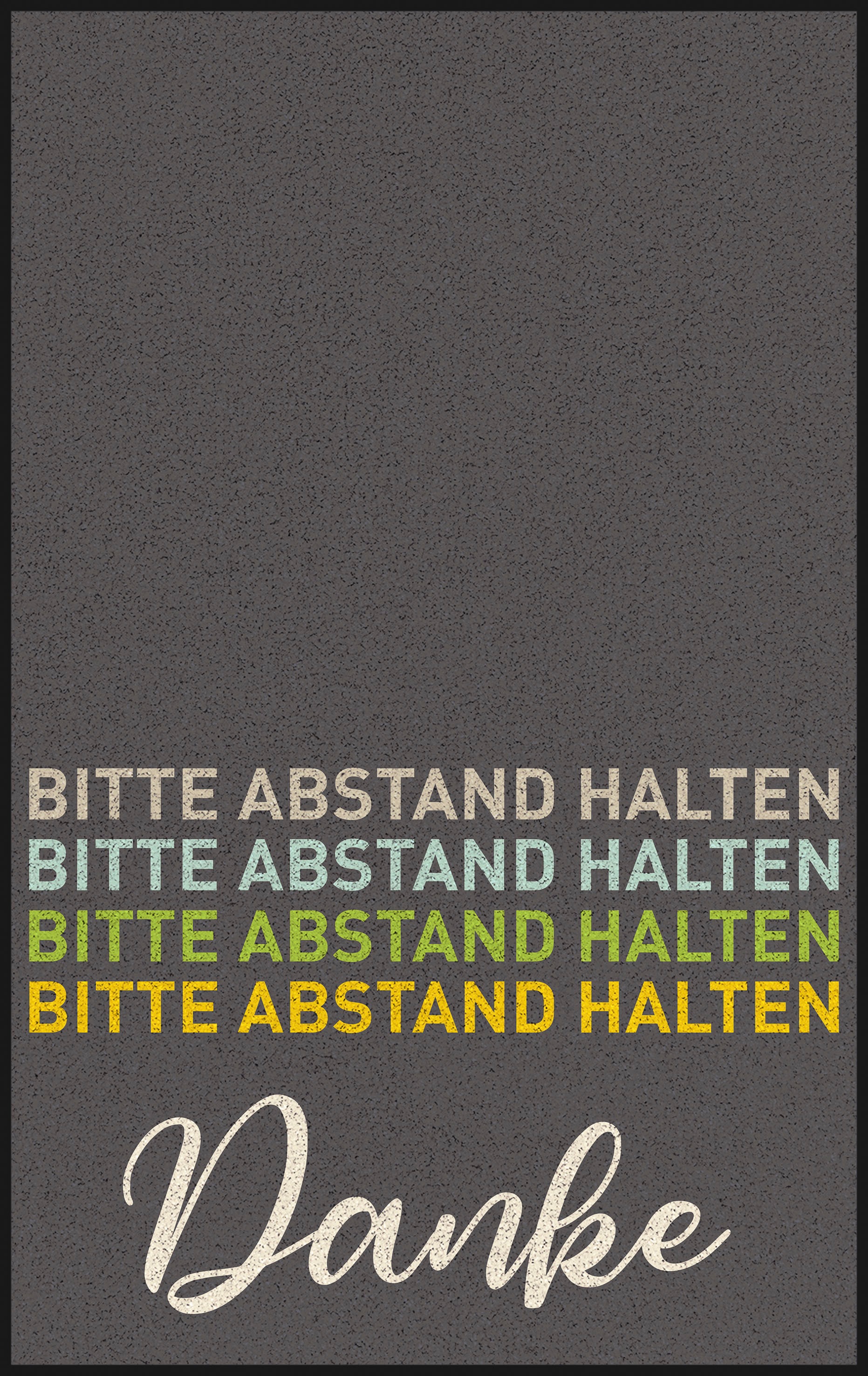 Image of wash+dry by Kleen-Tex Fussmatte »Abstand halten«, rechteckig, 7 mm Höhe, Schmutzfangmatte, mit Spruch, rutschhemmend, waschbar bei Ackermann Versand Schweiz