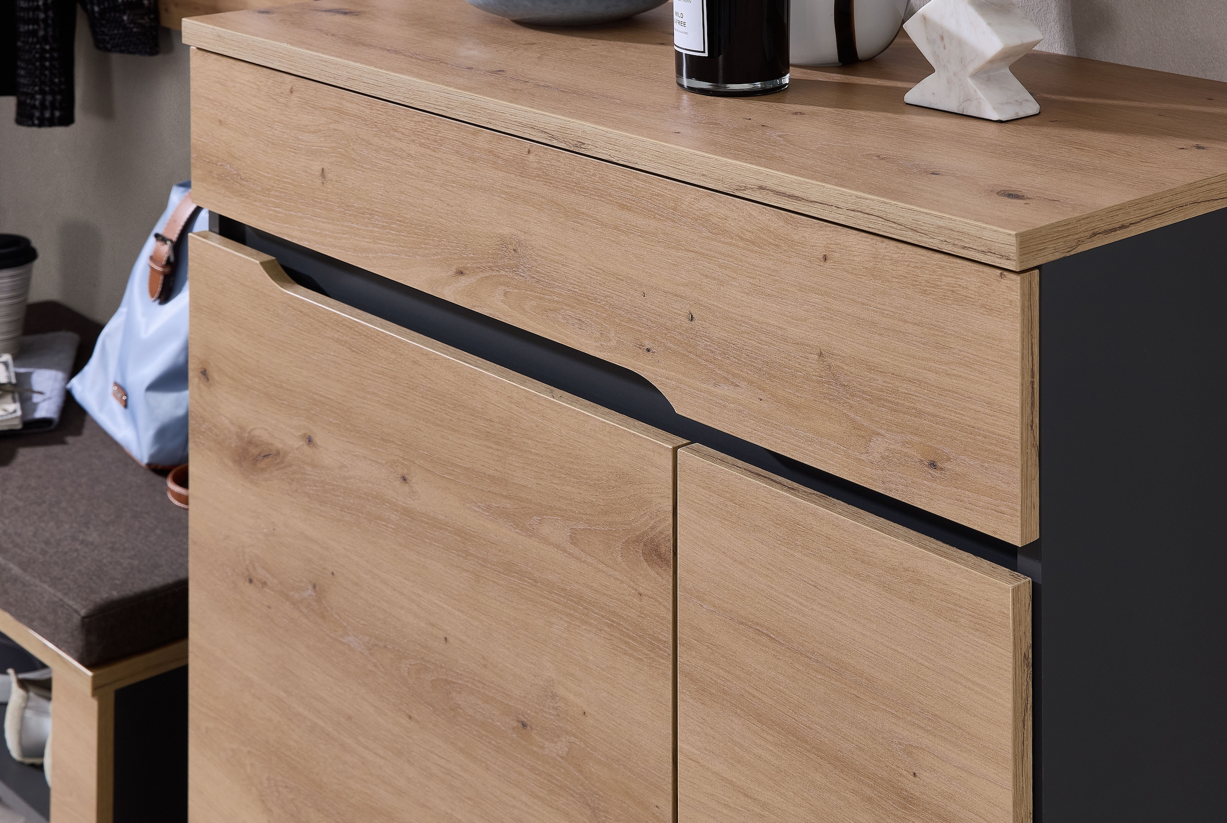 GOODproduct Schuhschrank »Bergen Schuhschrank, 80/107/38 (B/H/T cm)« 1 Stk. tlg. 2 türig, Schubkasten, Soft Close,