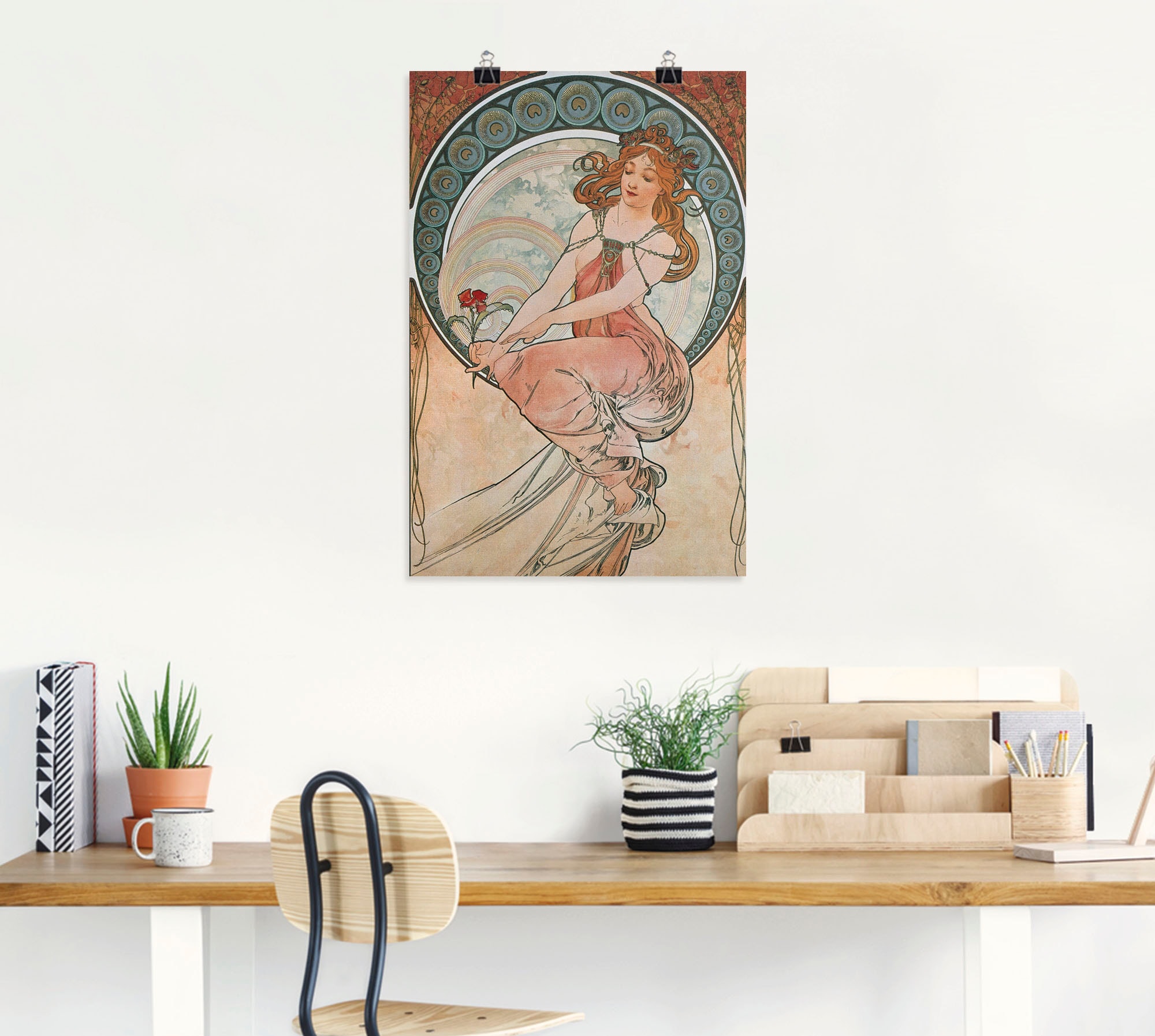 Artland Kunstdruck »Vier Künste: Die Malerei. 1898«, Frau, (1 St.), als Alubild, Leinwandbild, Wandaufkleber oder Poster in versch. Grössen