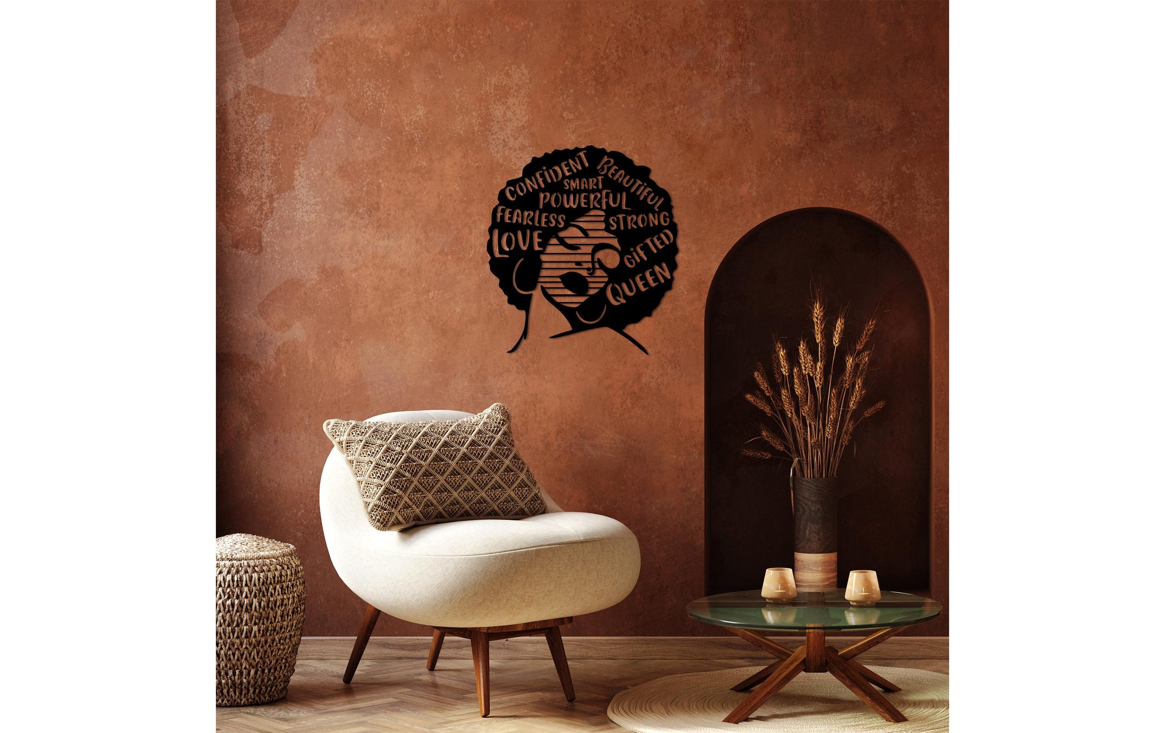 Wanddekoobjekt »Wallxpert Love Fearless Smart 64 x 70 cm«