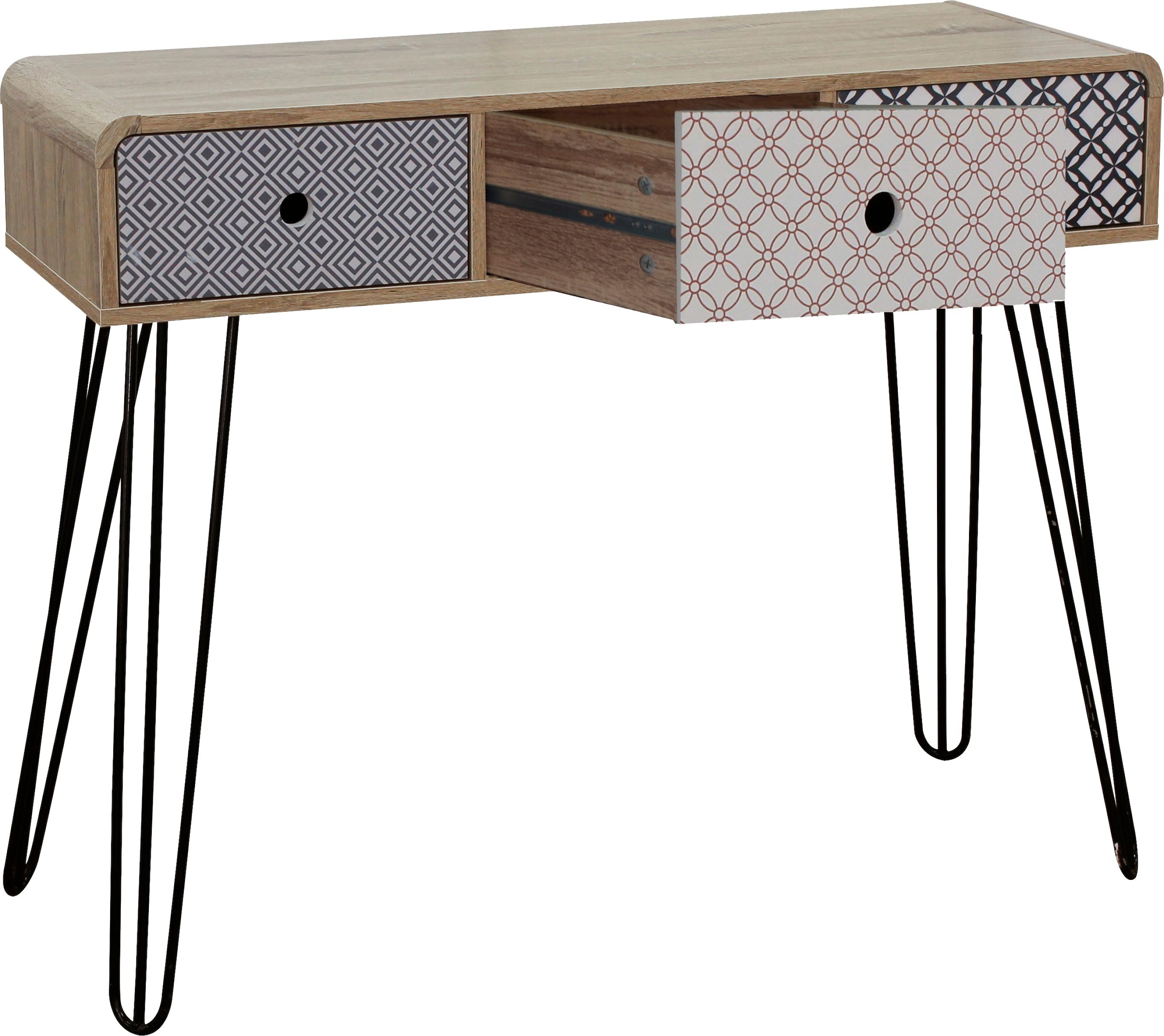 SIT Table console »Konsole– Scandi‑Shabby Chic Beistelltisch mit 3 Schubladen« table console tendance Scandi-Shabby-Chic avec 3 tiroirs
