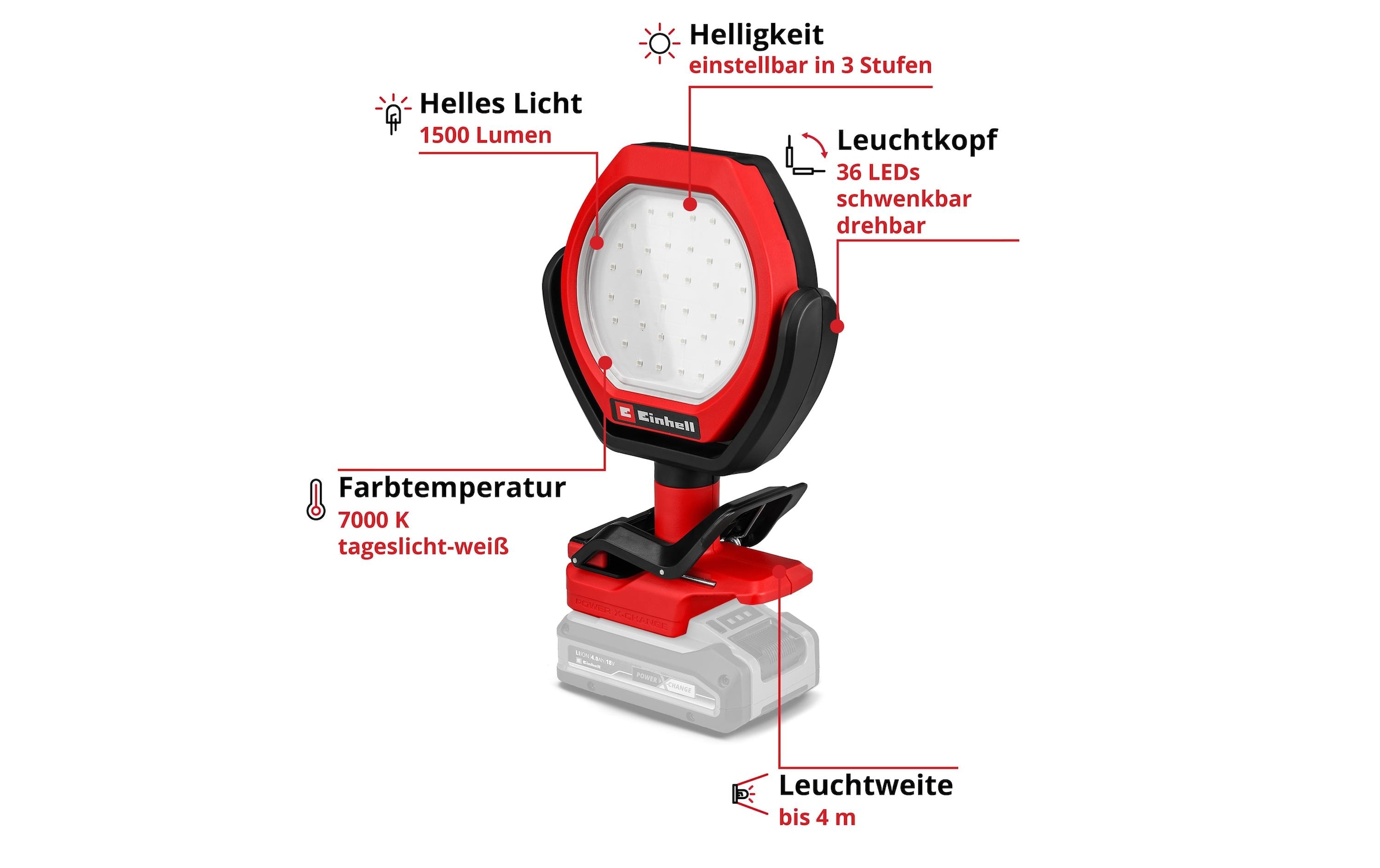 Einhell Arbeitslicht »GC-OL 18/1500 Li-Solo«