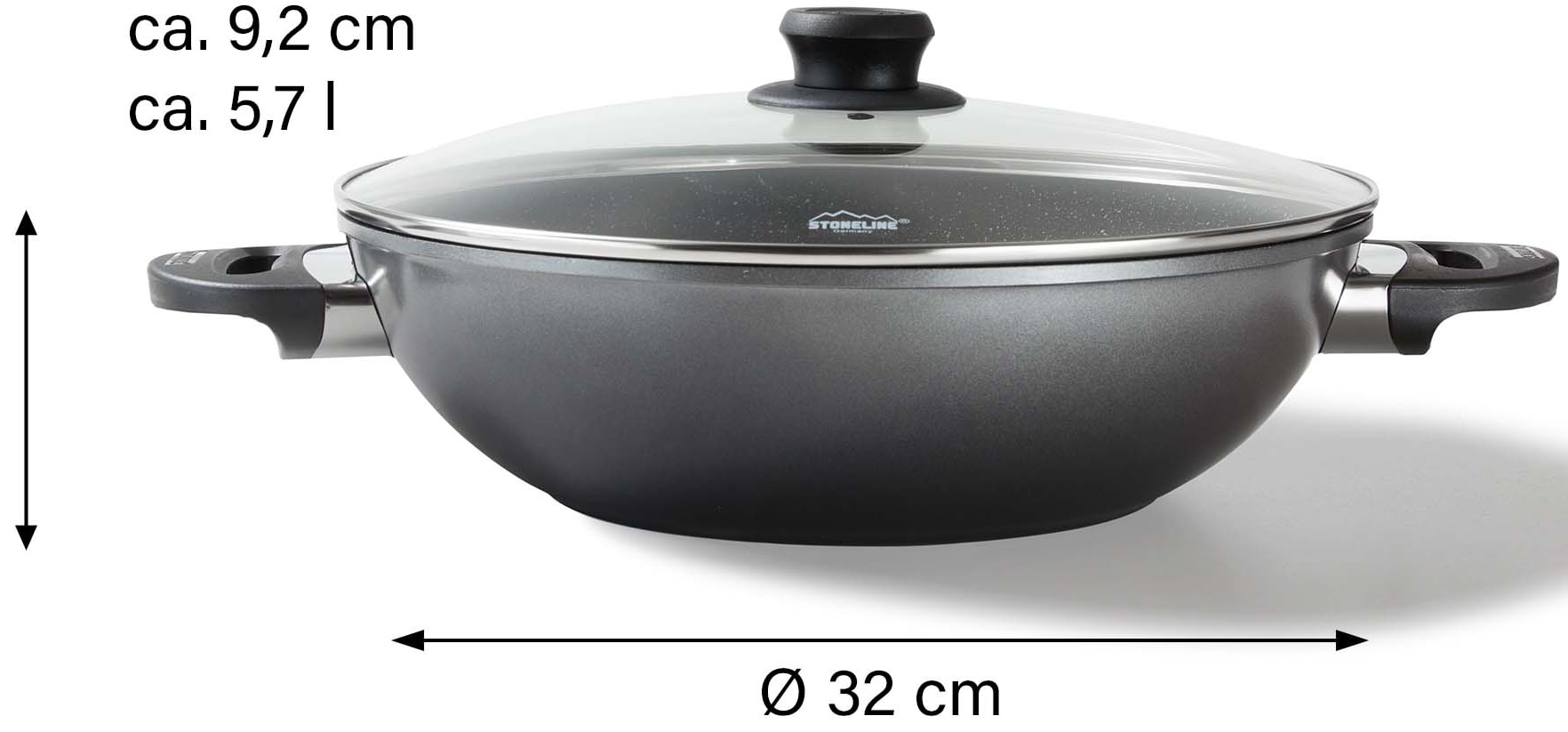 STONELINE Wok, Aluminiumguss, Ø 32 cm, Induktion