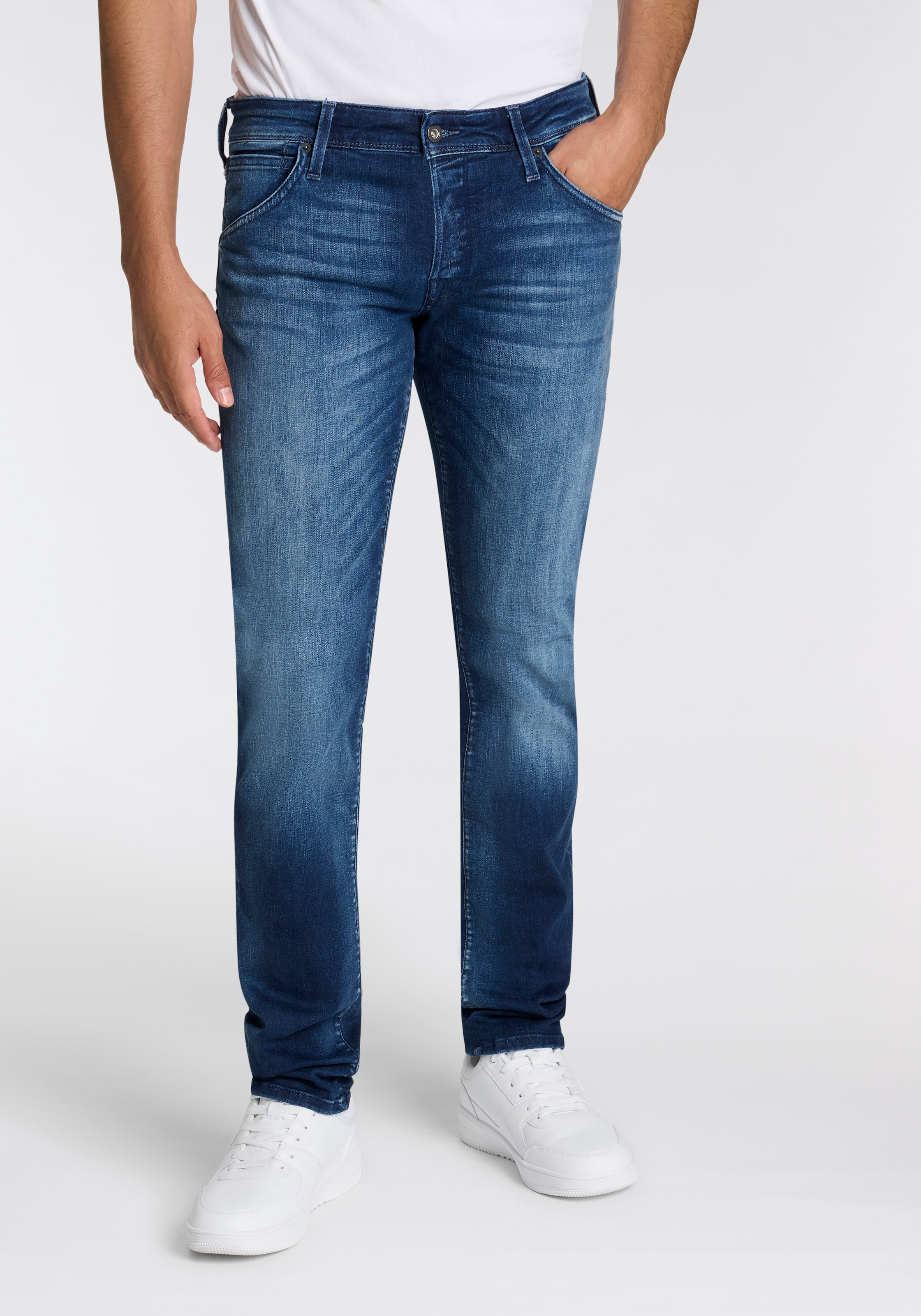Jack & Jones Slim-fit-Jeans »JJIGLENN – Slim-Fit-Jeans mit niedriger Leibhöhe«, Used, modisch, slim fit, Denim/Jeans