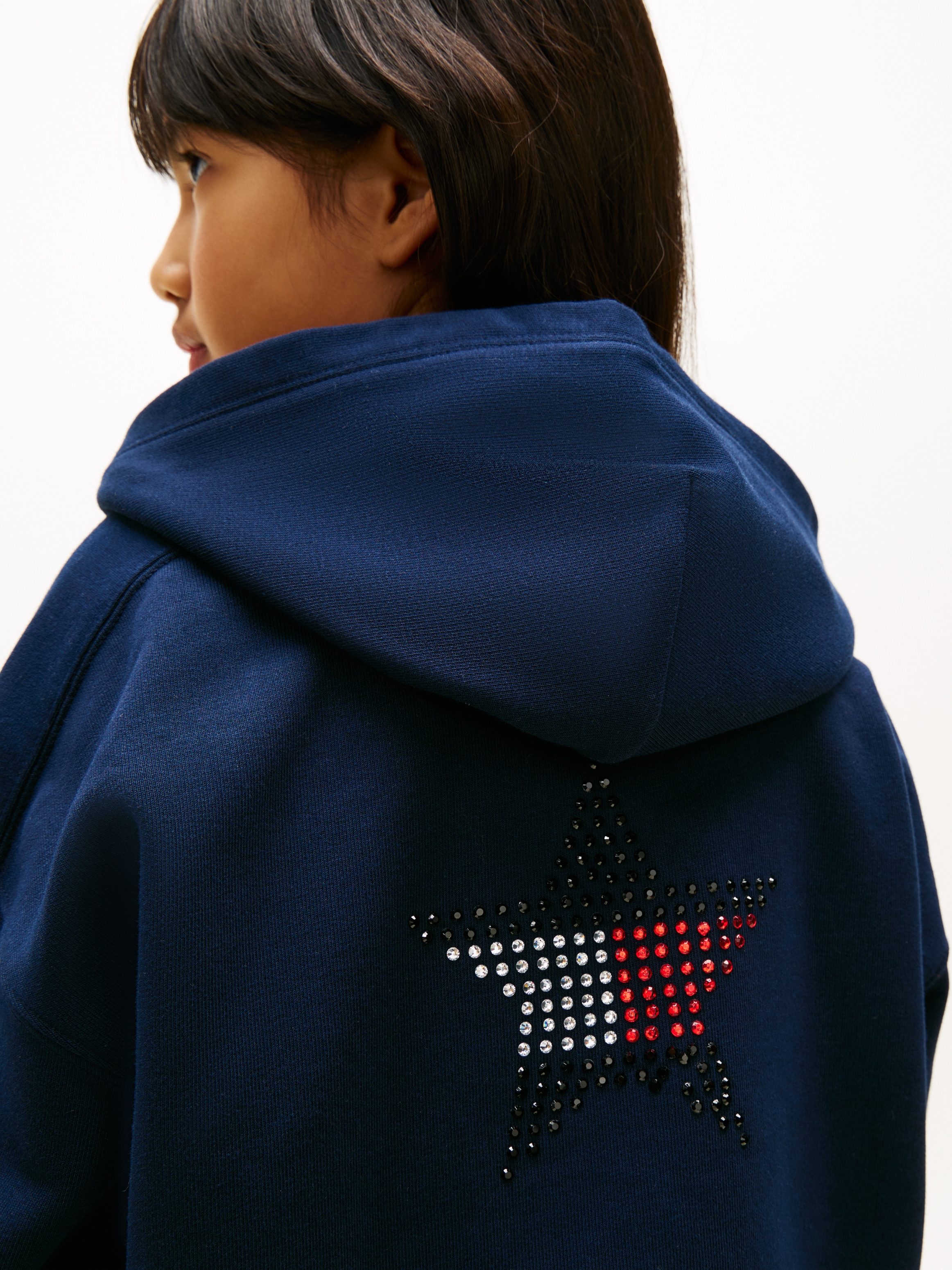 Tommy Hilfiger Veste sweat »STAR ZIP THROUGH HOODIE« Kinder bis 16 Jahre, mit Flag-Sternen aus Strass-Steinen