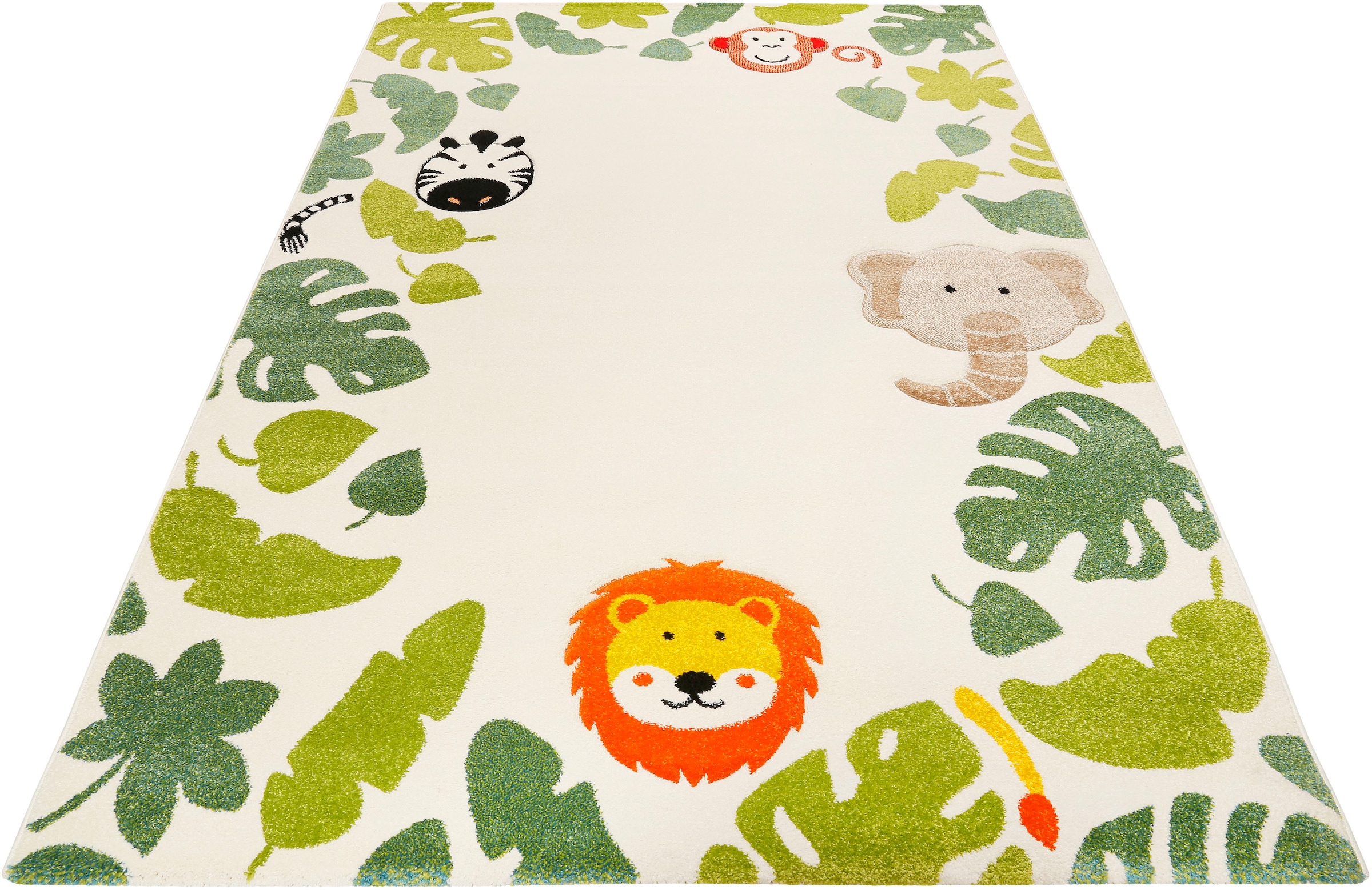 Image of Esprit Kinderteppich "E-Safari ESP-21369" rechteckig 13 mm Höhe Motiv Dschungel Tiere, Kurzflor