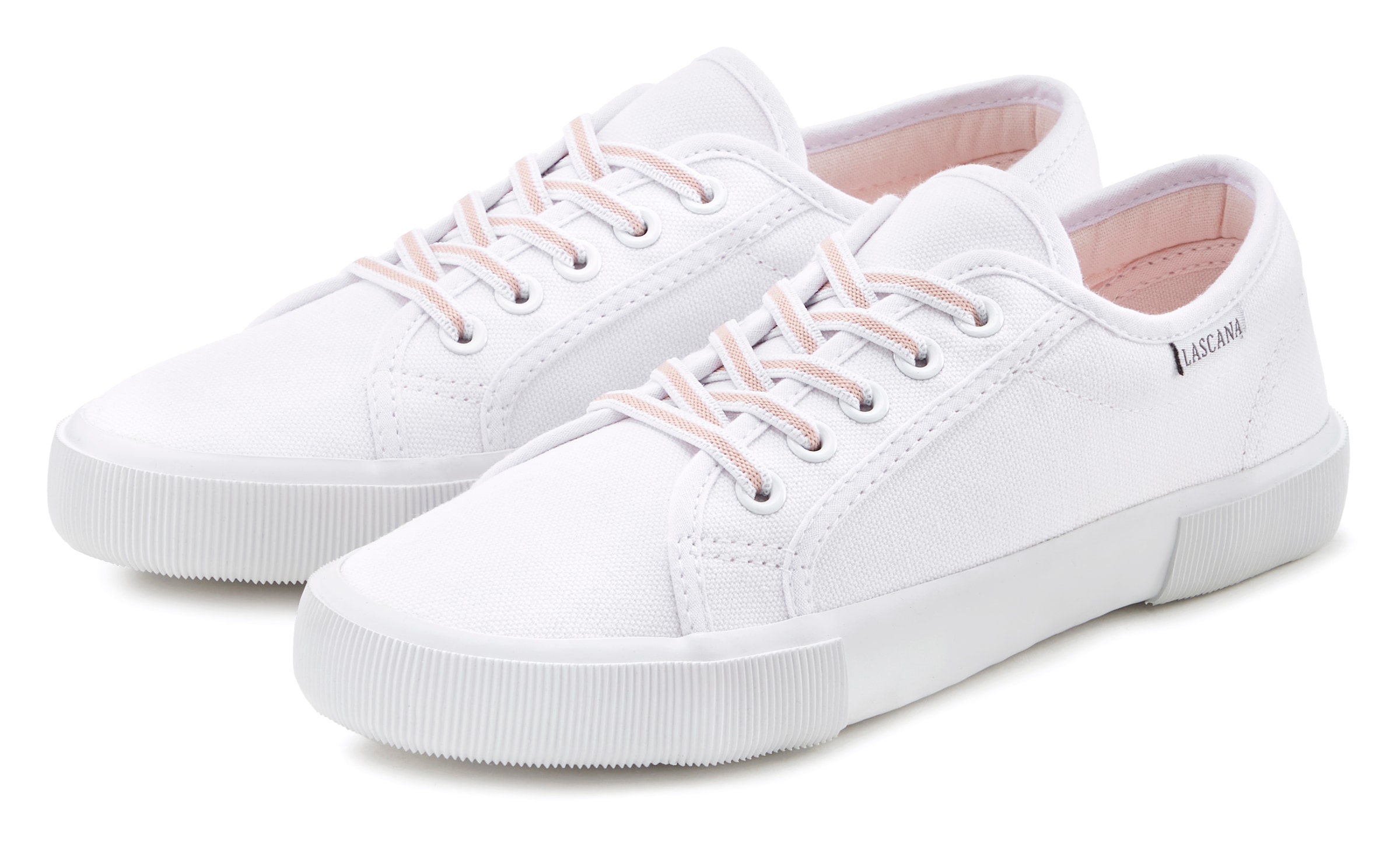Image of LASCANA Sneaker "Sneaker, Schnürhalbschuh, Freizeitschuh, Slip-On-Sneaker," zum Reinschlüpfen mit elastischen Schnürbändern VEGAN