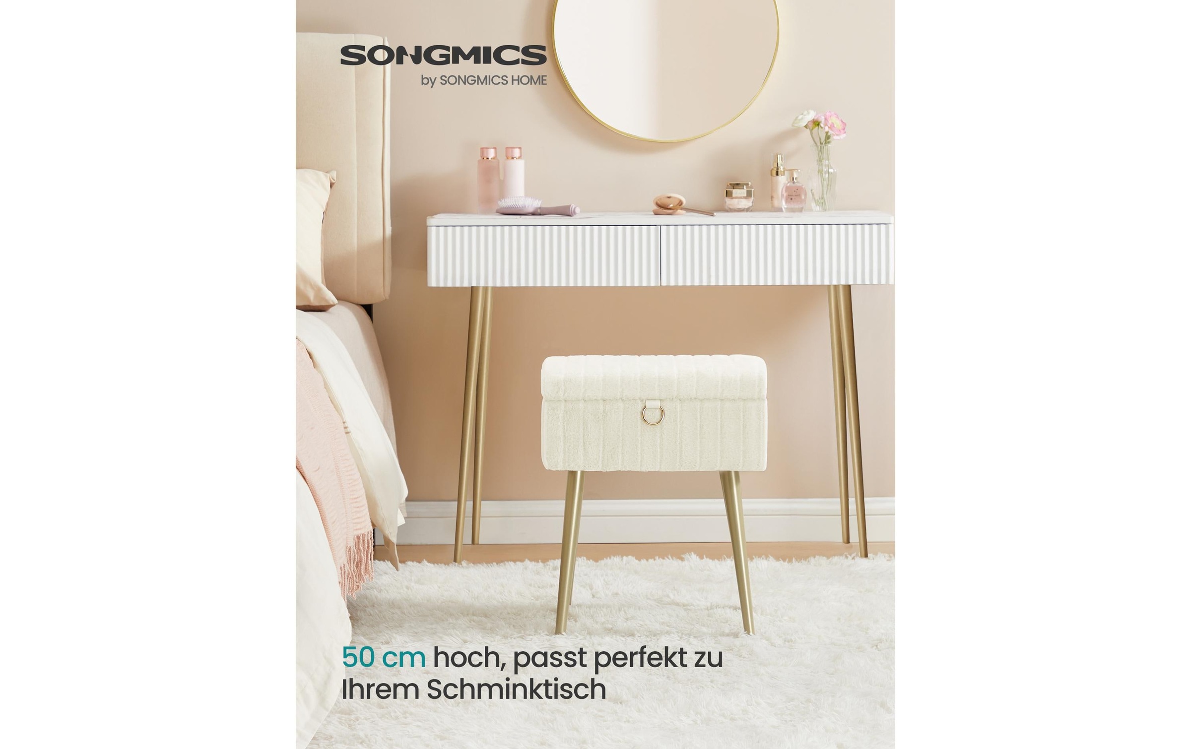 Image of SONGMICS Hocker "Dressing Table Chair Stool with"