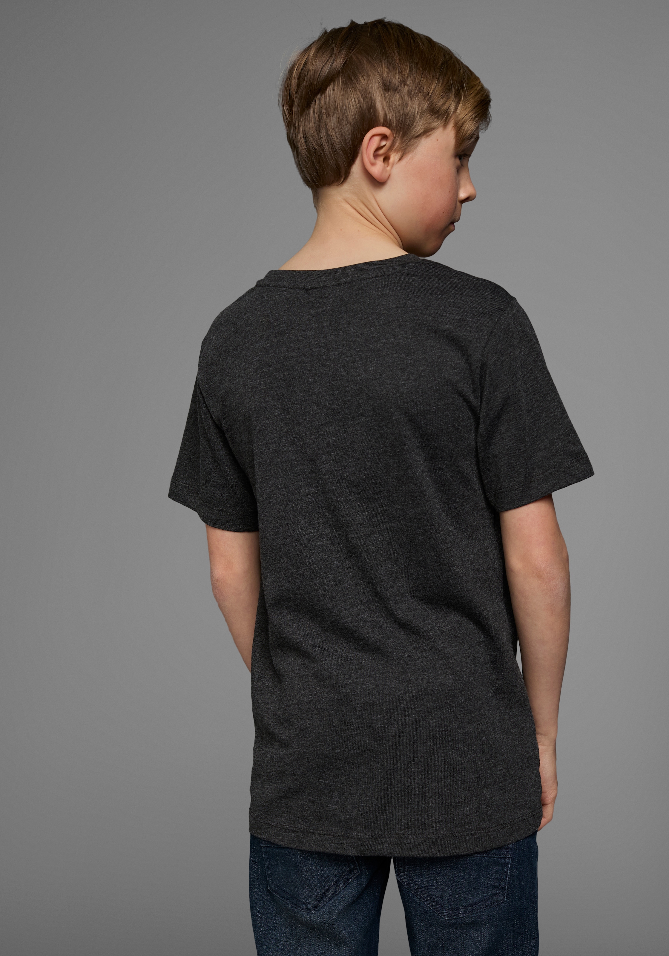 KIDSWORLD T-Shirt »Mit Spruch: ZU FRÜH, ZU MÜDE...«, Kurzarm, Basic-Passform, mit stylischem Print, Rundhalsausschnitt