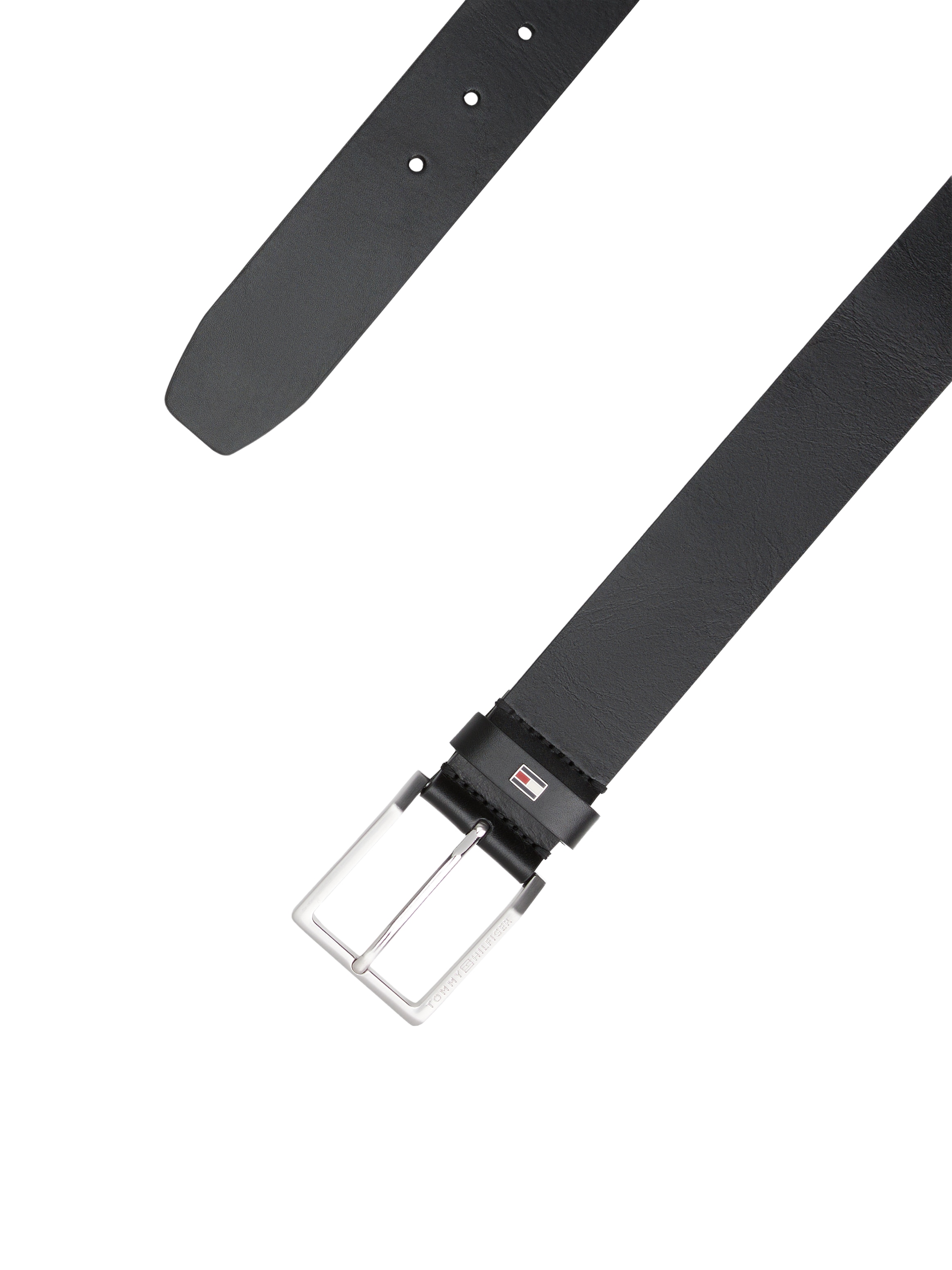 Tommy Hilfiger Ledergürtel »ADAN 3.5 cm breit EXT« Metalllogopatch, Einfachdornschnalle