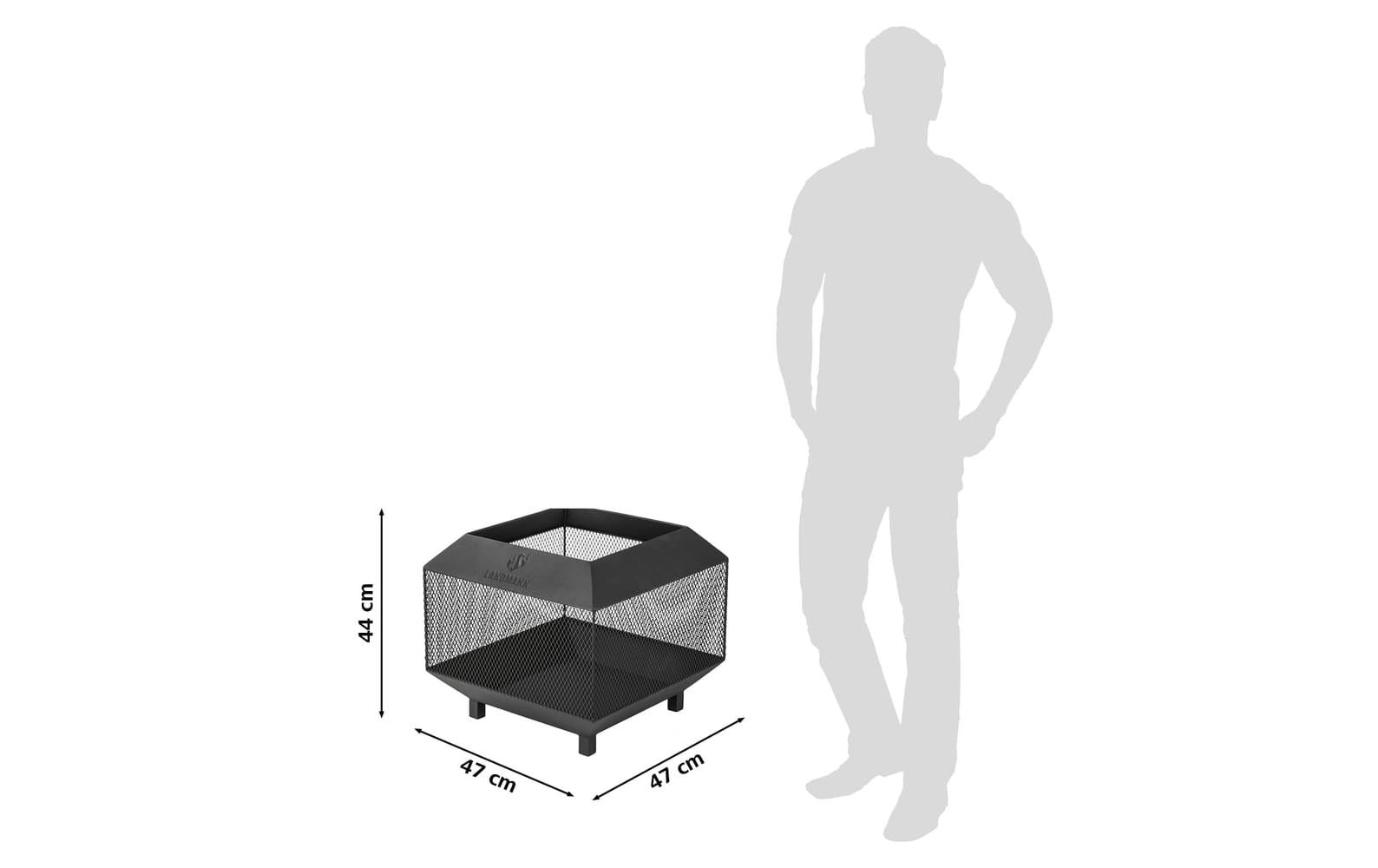 LANDMANN Panier à feu »44 x 44 cm, Heizstrahler«