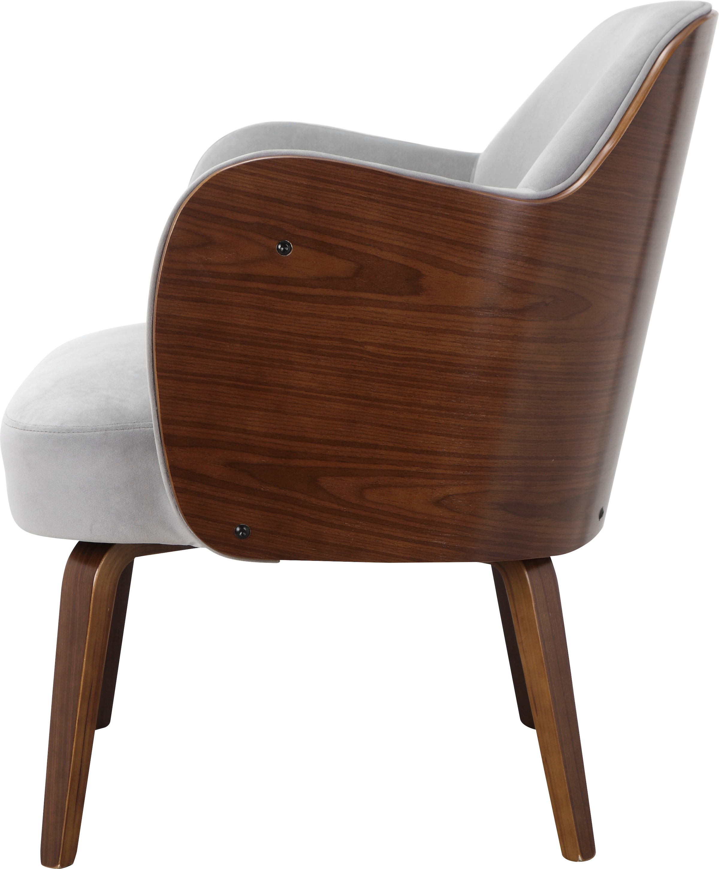 GOODproduct Loungesessel »Eleena«, (1 St.), Stoff aus recyceltem Polyester, Beine aus Pappelholz, Sitzhöhe 47 cm