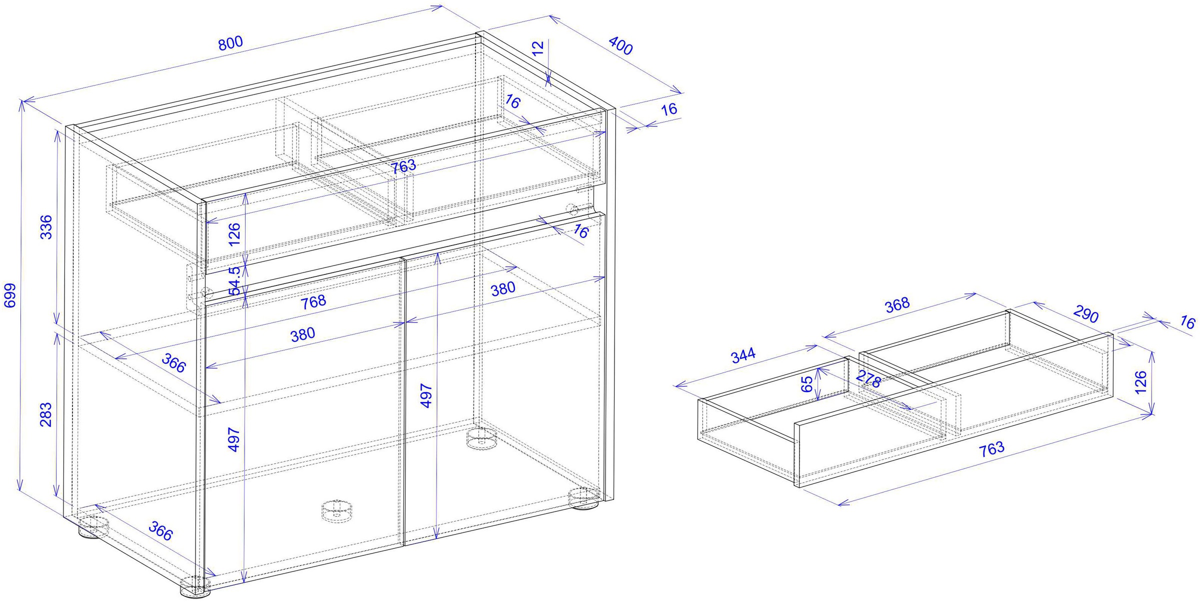 INOSIGN Kommode »GiRON/CiTY, Schrank in vier Farben, modernes Sideboard, Kommode«, in zwei Farben erhältlich, 2 Türen, 1 Schubkasten, 80 cm breit