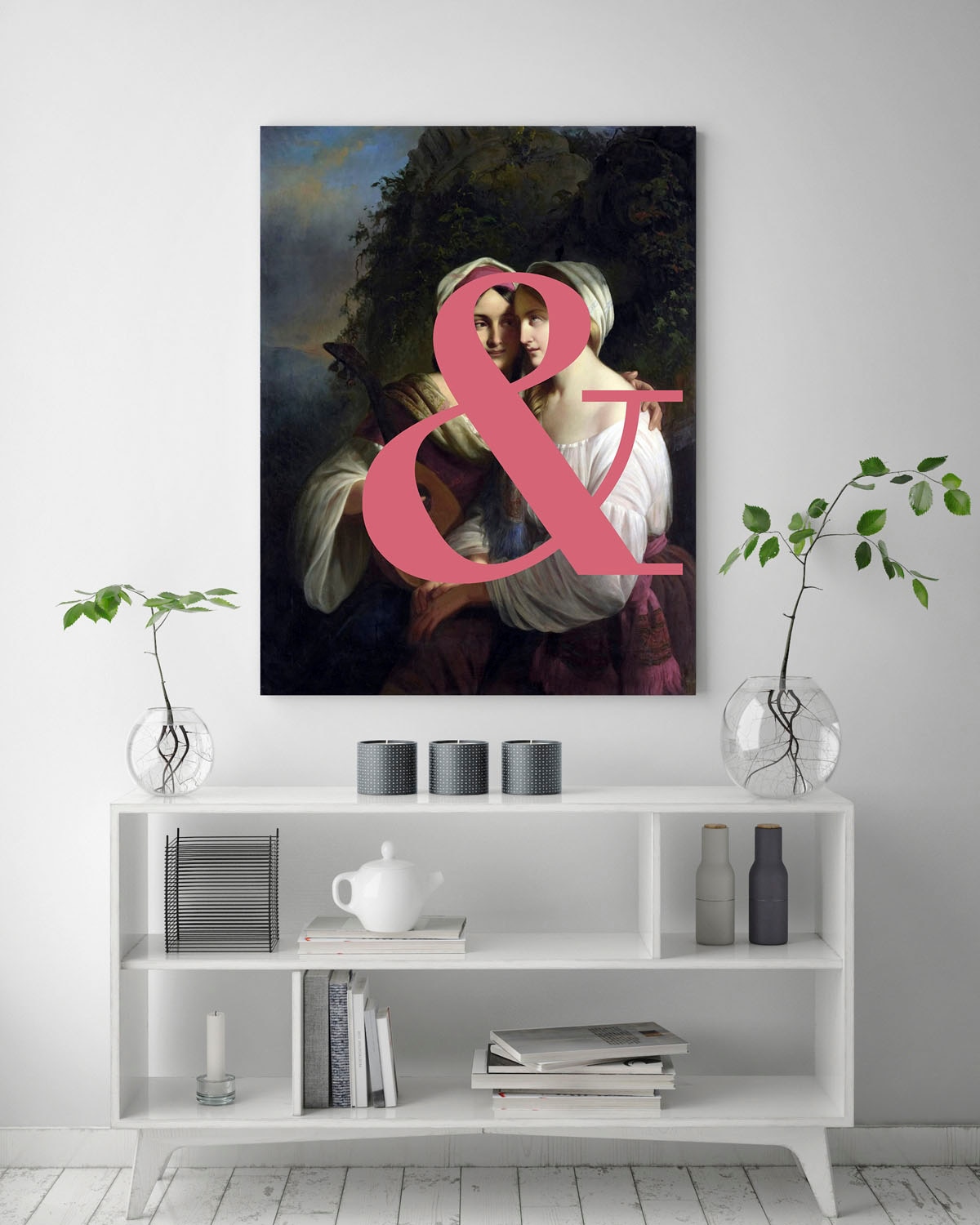 queence Acrylglasbild »Liebespaar mit Farbklecks«, Kunst-Gemälde-Frau-Bilder von Liebespaaren-Historische Persönlichkeiten-Formen-Mann, Fine Art-Print in Galeriequalität