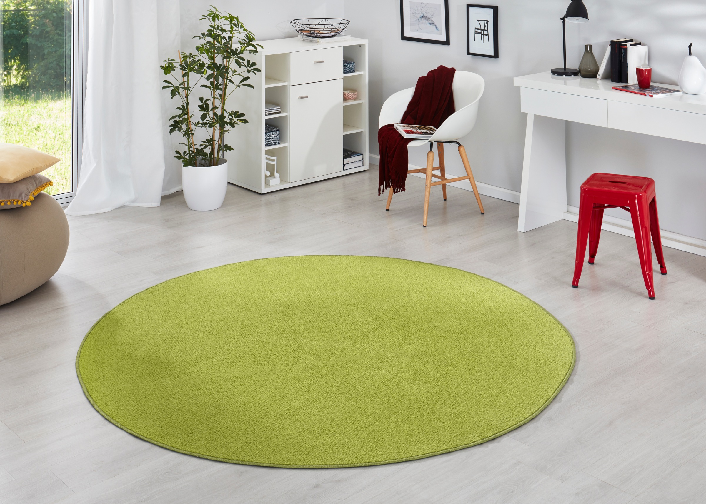 HANSE Home Teppich »Fancy«, rund, 7 mm Höhe, Kurzflor, Weich, Einfarbig, Wohnzimmer, Schlafzimmer, Esszimmer