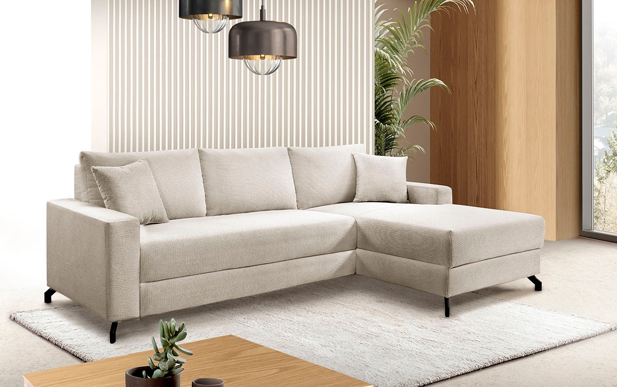 Image of exxpo - sofa fashion Ecksofa "Quattro schlicht & zeitlos, bequem, L-Form, B/T: 247/162 cm" mit Bettfunktion & Bettkasten. Bezug komplett Webvelours
