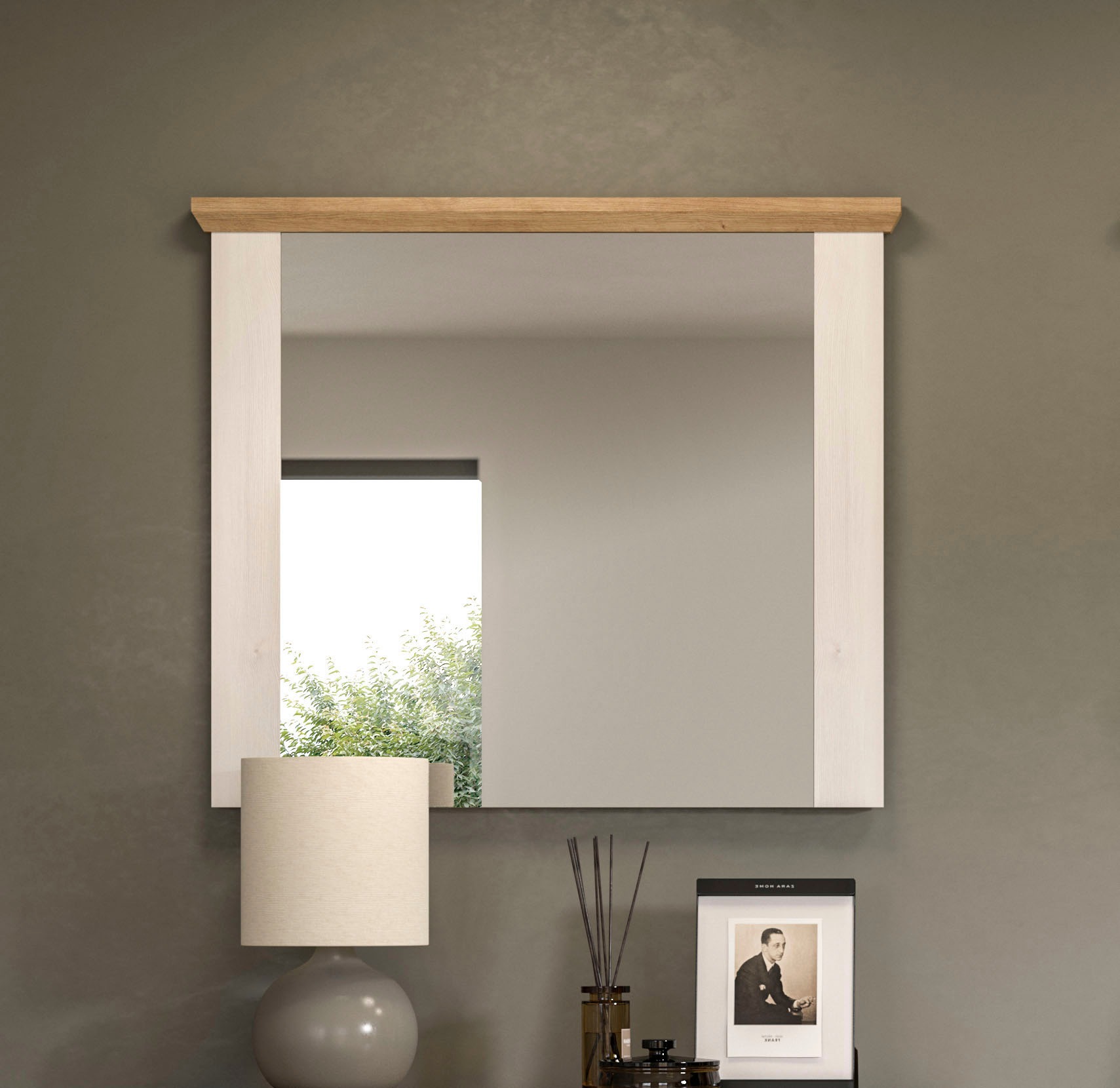 Home affaire Spiegel »COSENZA, TOPSELLER!, Breite 82 cm, 2-farbig, in Landhausoptik«, Garderobenspiegel, Wandspiegel, Flurspiegel, Dielenspiegel