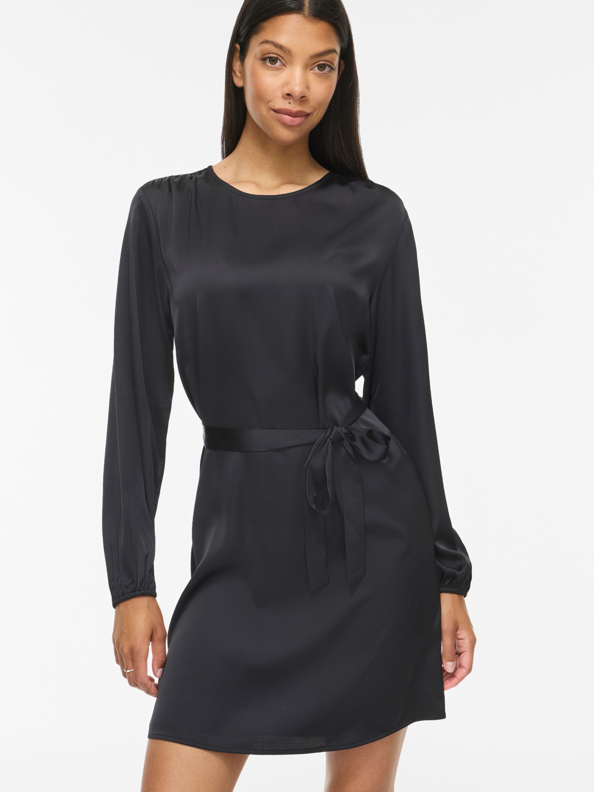 Image of Vila Minikleid "VIENNA RAVENNA L/S O-NECK DRESS - NOOS" lockere Passform, aus Kunstfaser, pflegeleicht
