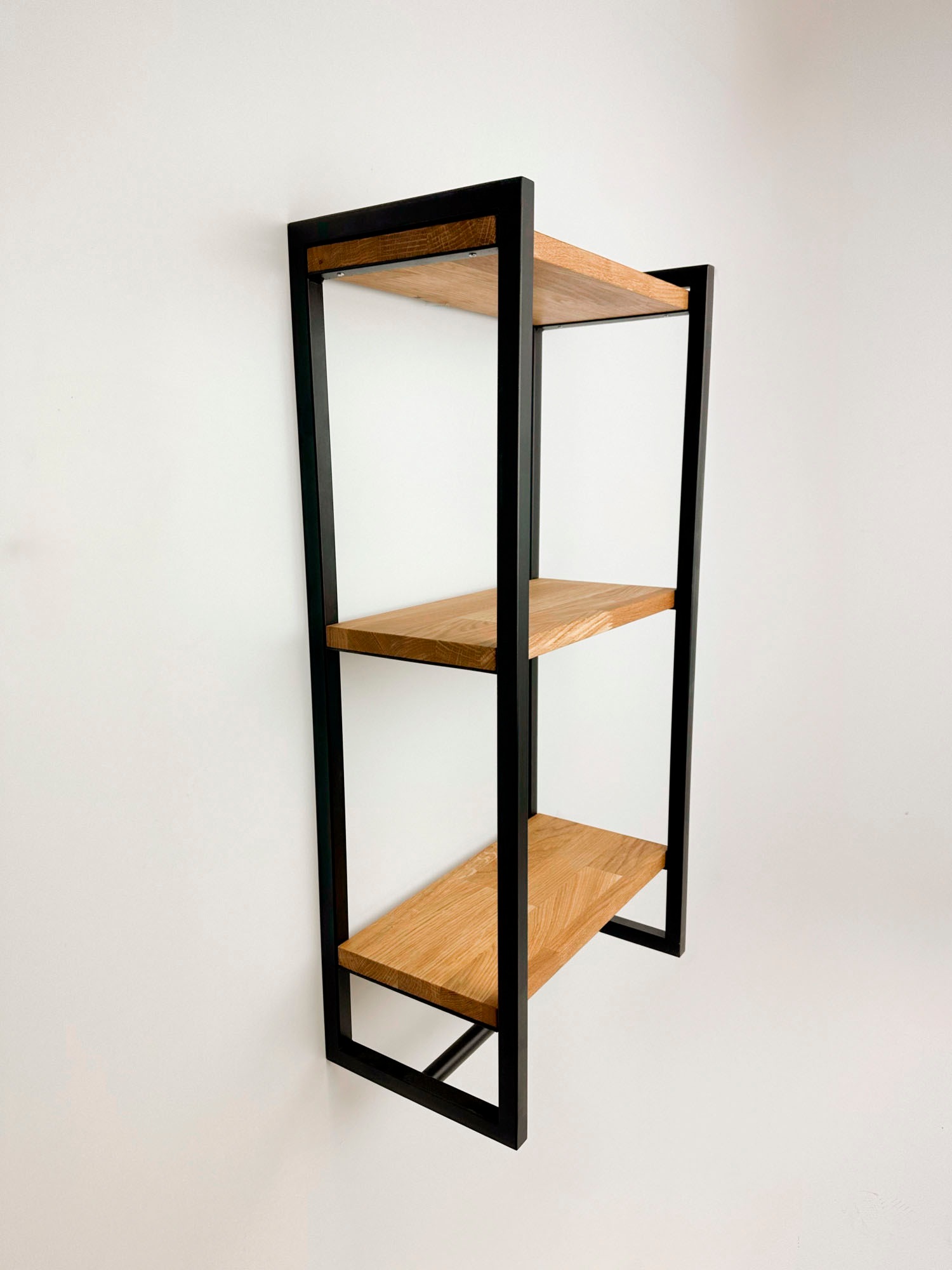 andas Wandregal »Genoa« B/T/H: 40/23/80 cm,  Rahmen aus Metall, 3 Ablageflächen aus Eichenholz, Höhe 80 cm