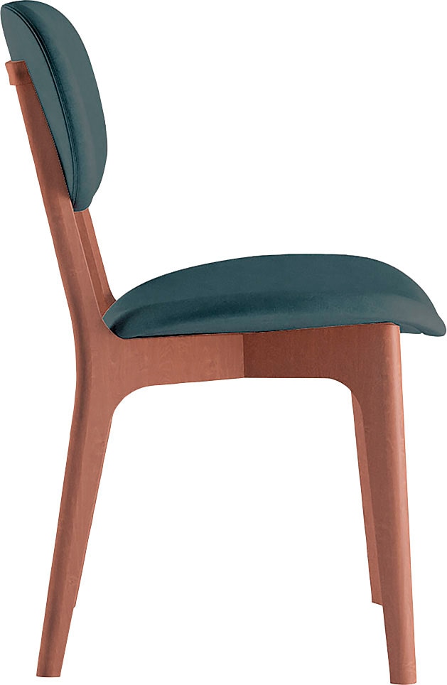INOSIGN Stuhl »COZY Made in Italy«, (Set), 2 St., Microfaser, Gestell in Buche, Kirsch- oder Nussbaum, Massivholz, Design Stuhl