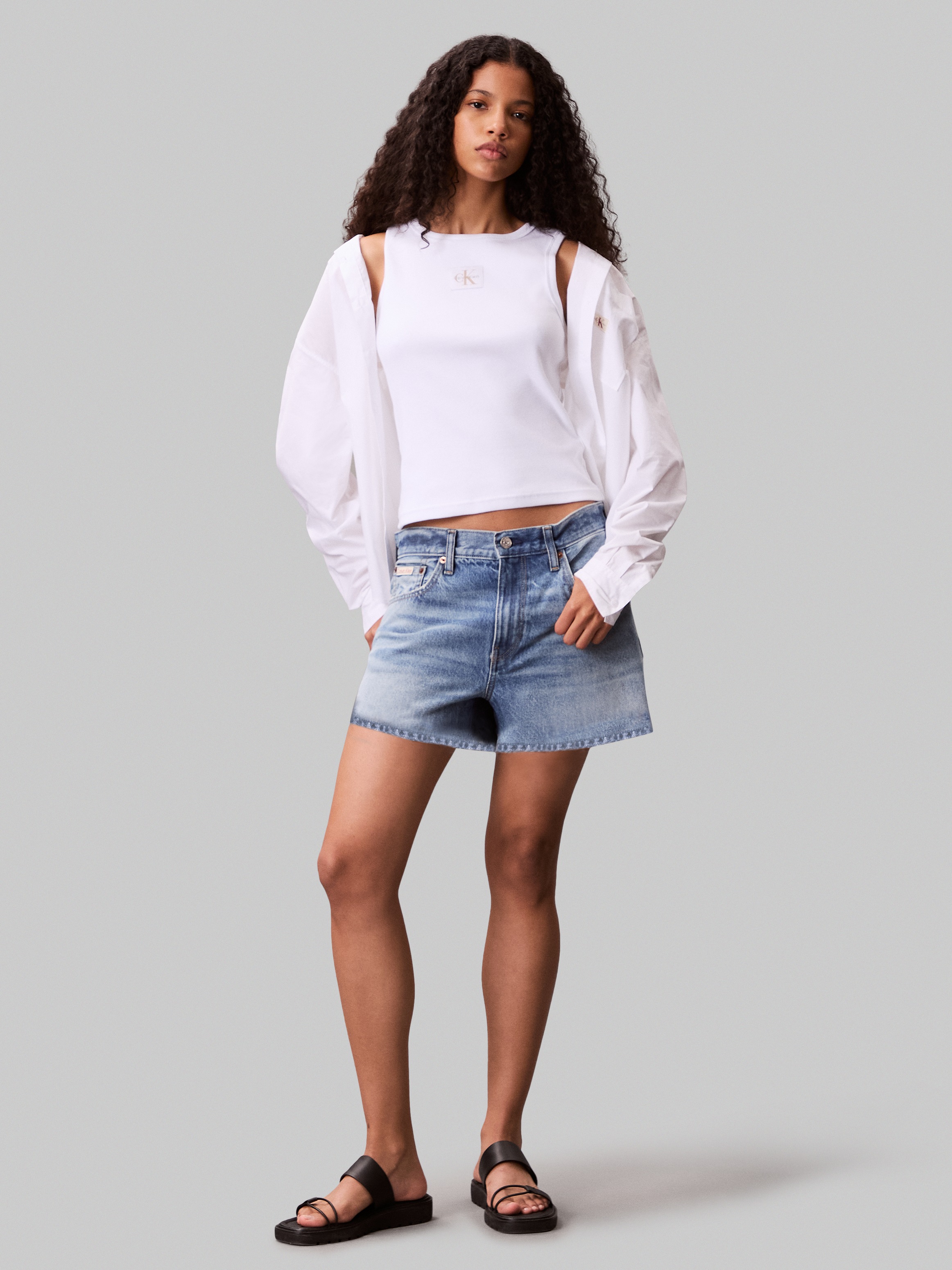 Calvin Klein Jeans Tanktop »A - WVN LBL 2X2 CTTN«, Mit Rundhalsausschnitt
