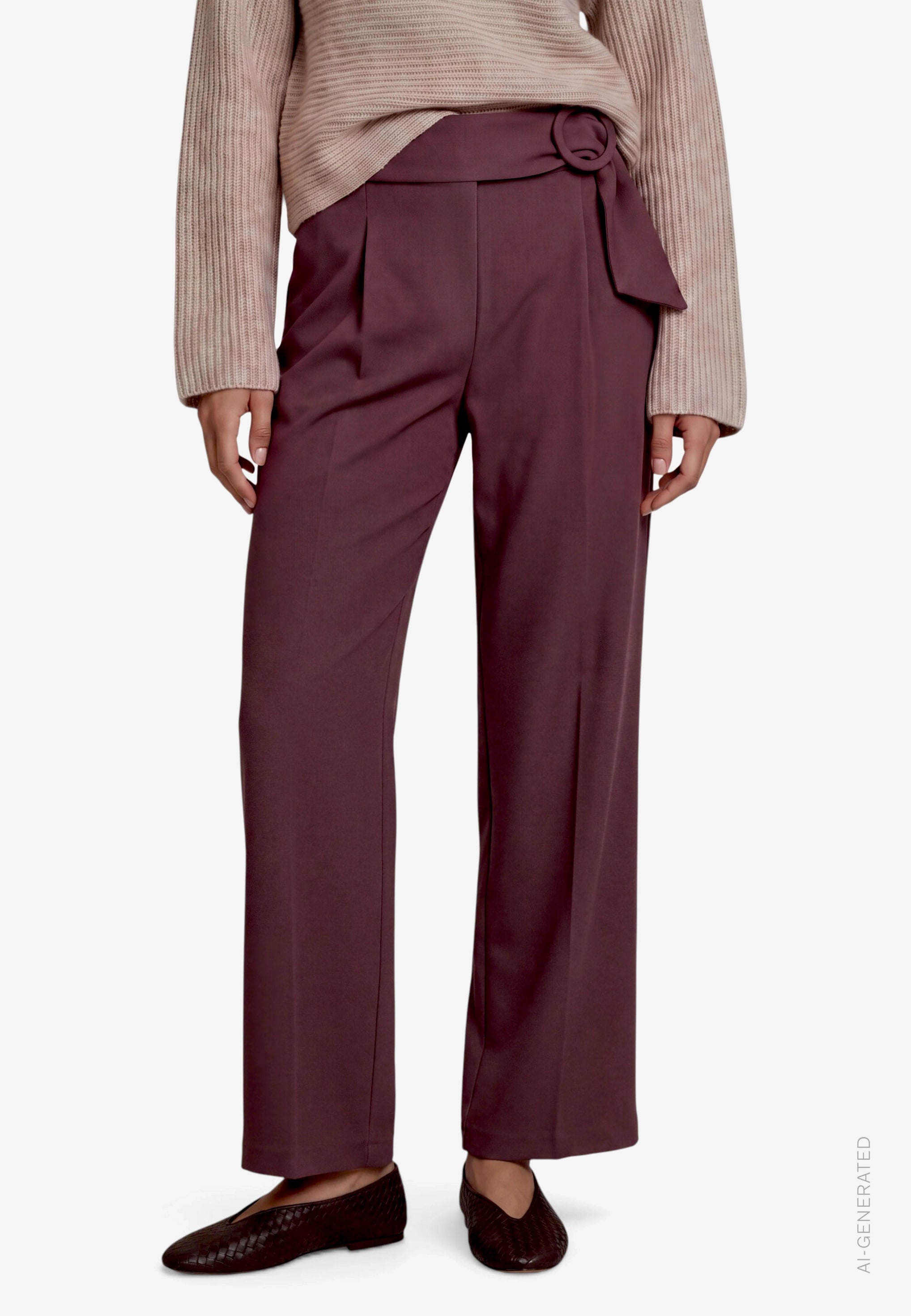 Image of Zero Bundfaltenhose Stoffhose mit Gürtel / Schnalle