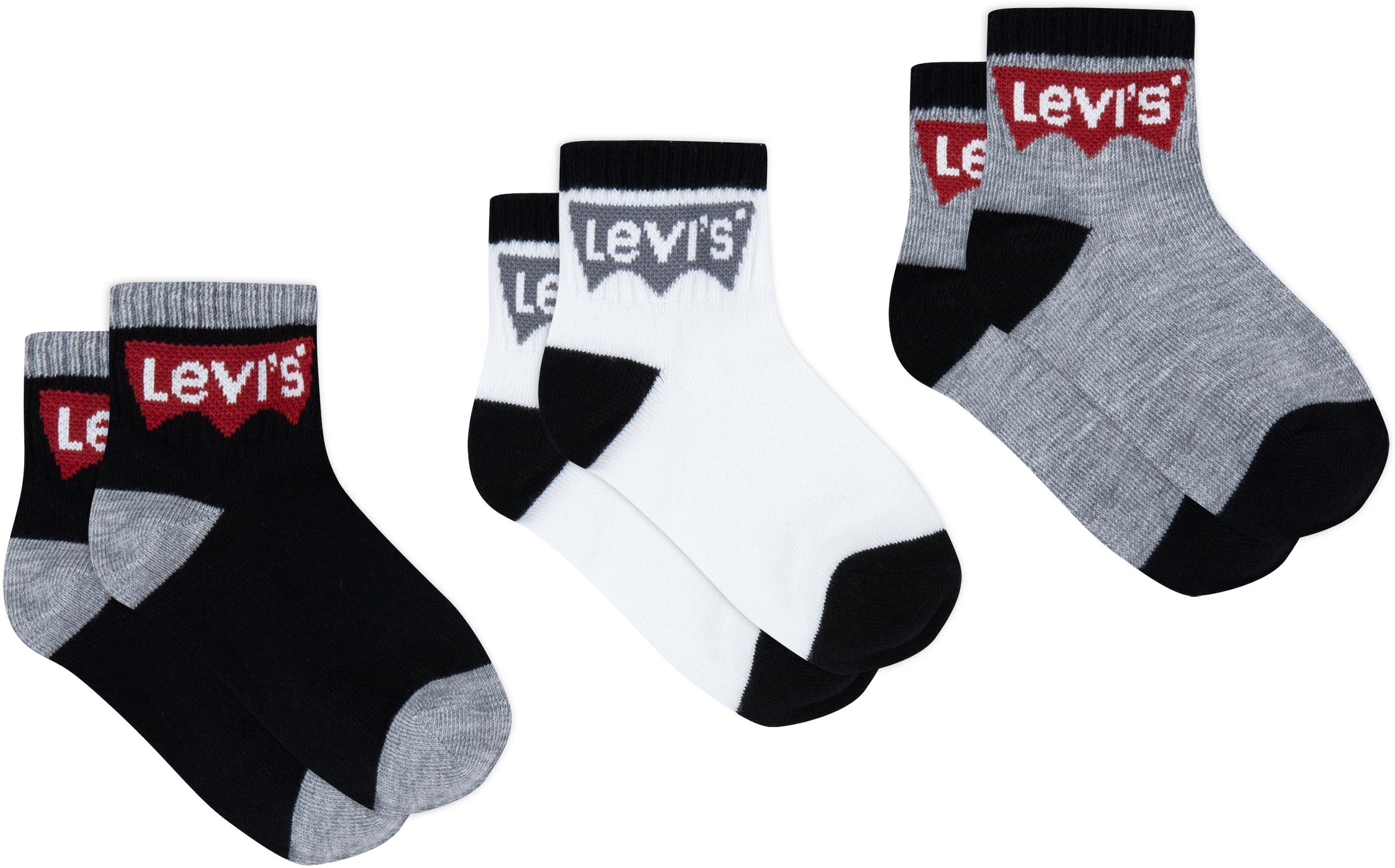 Image of Levis Kids Socken "BATWING MID CUT3PK" Packung, 3 Paar tlg. im 3er-Pack