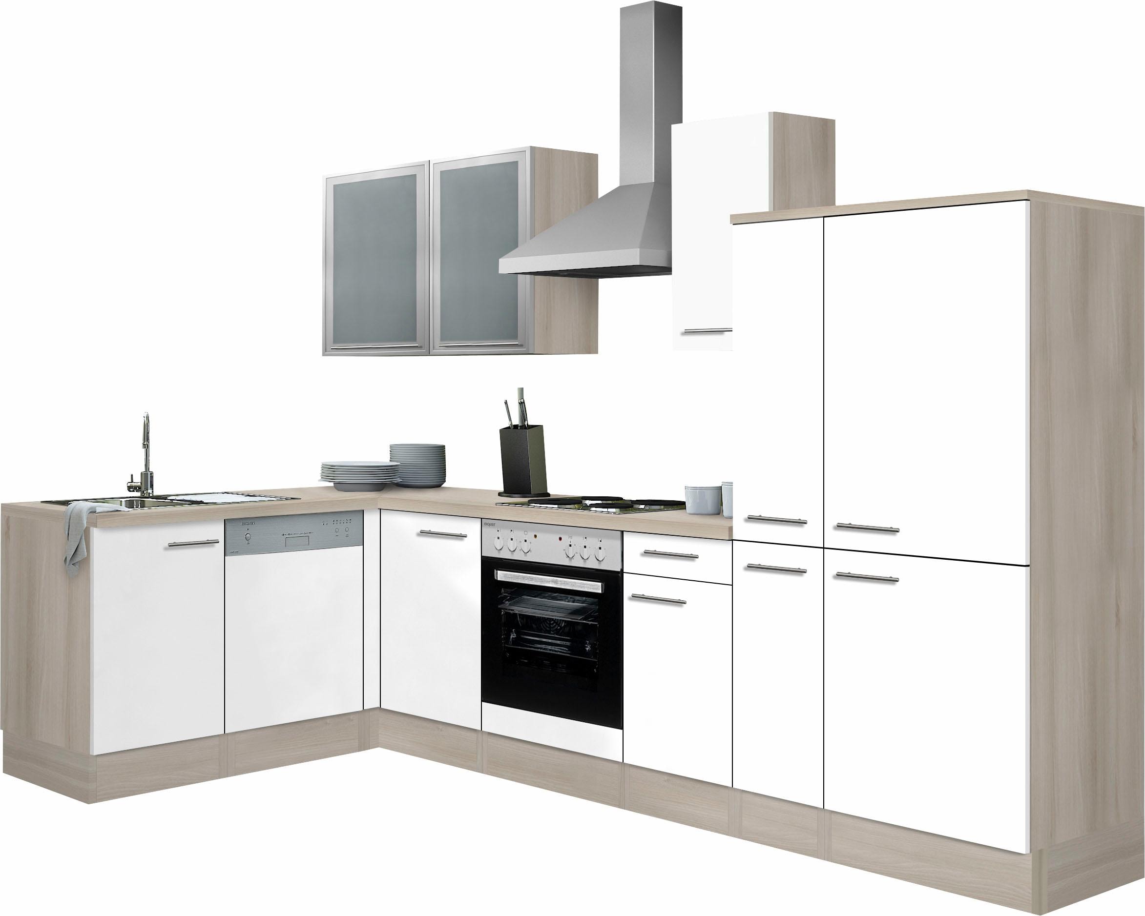 OPTIFIT Winkelküche »Kalmar«, Stellbreite 300x175 cm, wahlweise mit E-Geräten, mit Arbeitsplatte