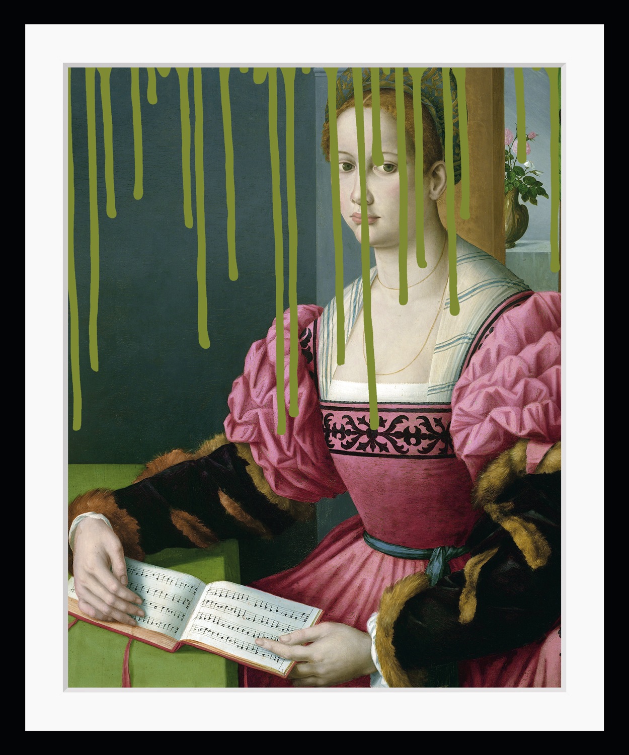 Image of queence Bild "Lindsay mit Farbklecks" Bilder von Frauen Frau Gemälde Historische Persönlichkeiten Kunst HD Premium Poster-Druck inkl. Holzrahmen