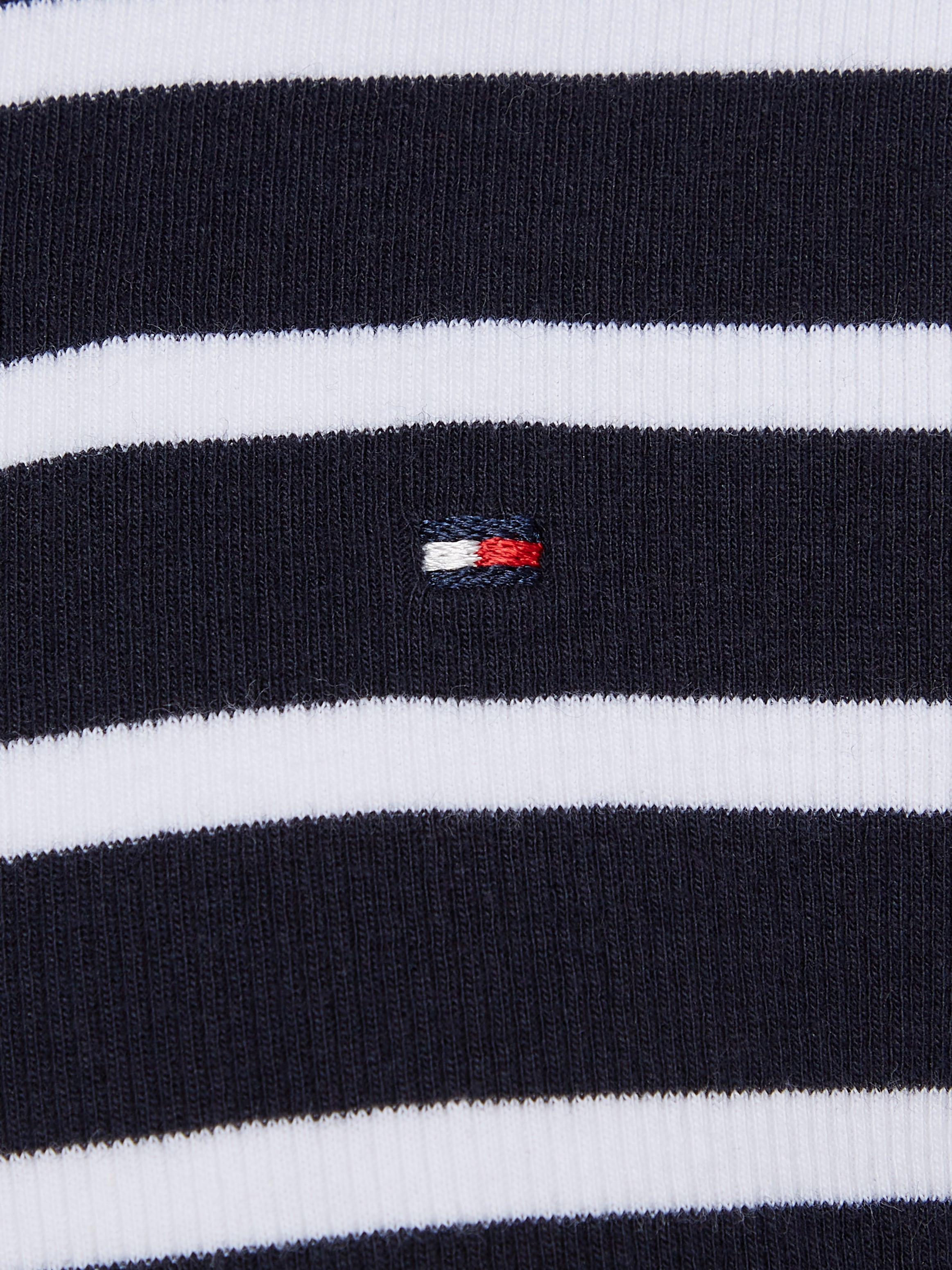 Tommy Hilfiger Langarmshirt »MOCK NECK RIB TOP LS«, im Streifendesign, mit Babylock-Saum