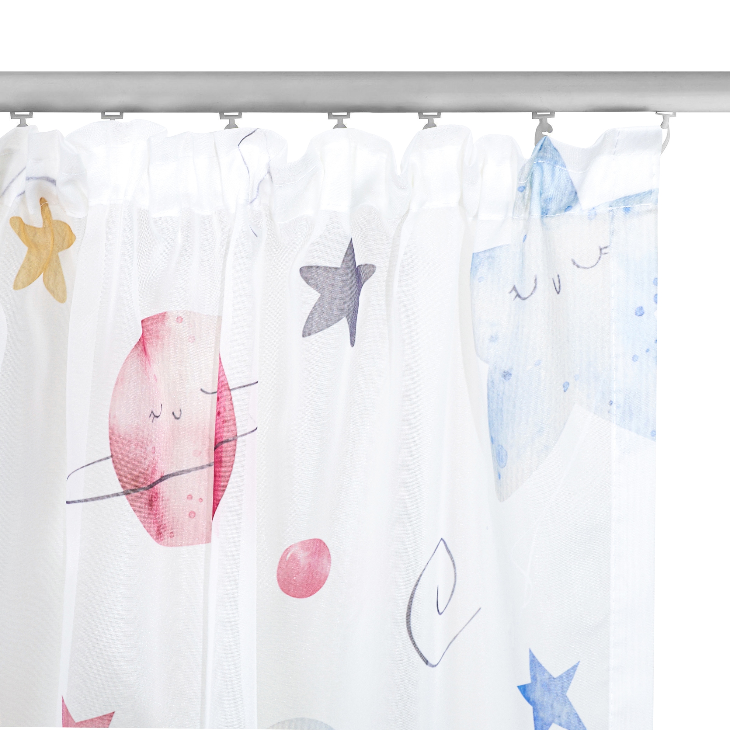 GOODproduct Gardine »Morgann« Kräuselband 1 Stk. tlg. Kräuselband, verspieltes Design, Pflegeleicht, transparentes Material