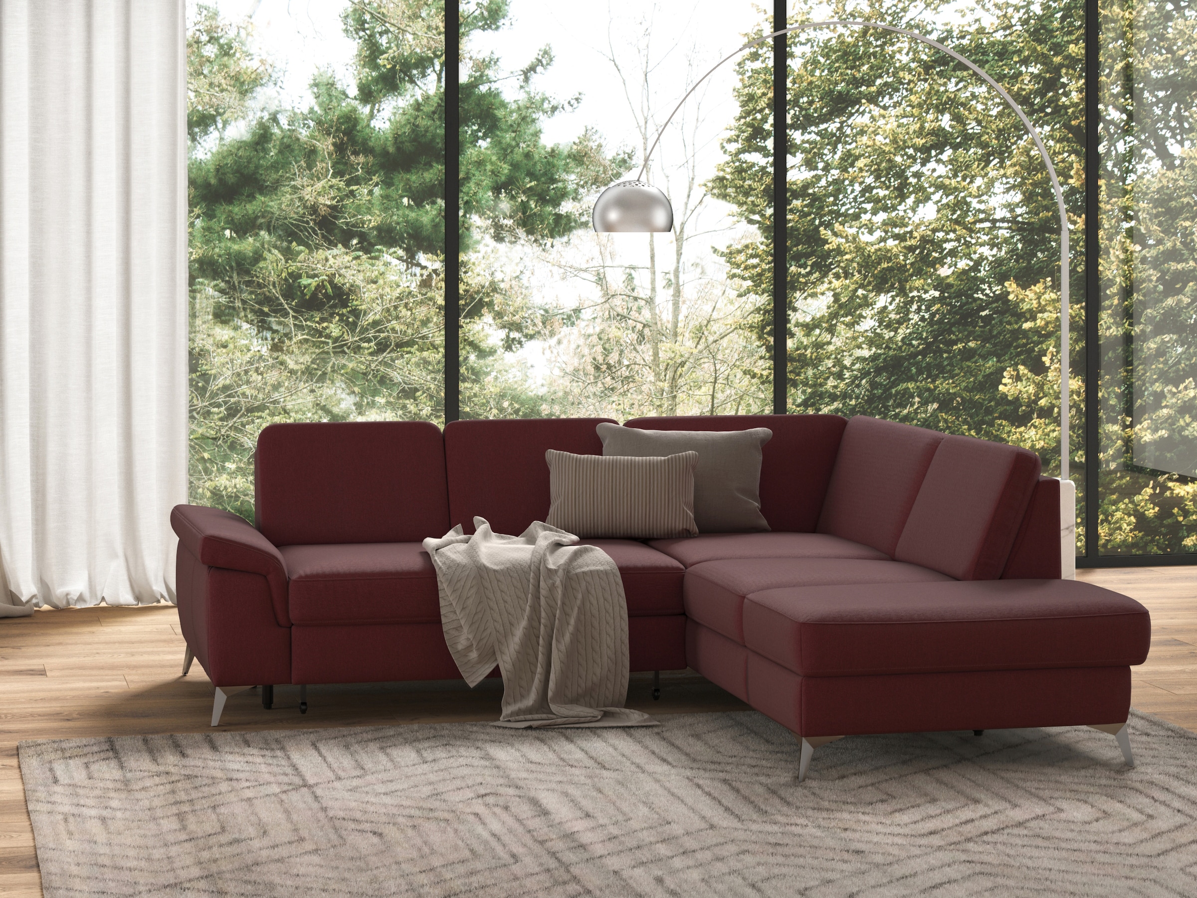 sit&more Ecksofa »Padua L-Form«, inklusive Sitztiefenverstellung, Armteilfunktion und Federkern