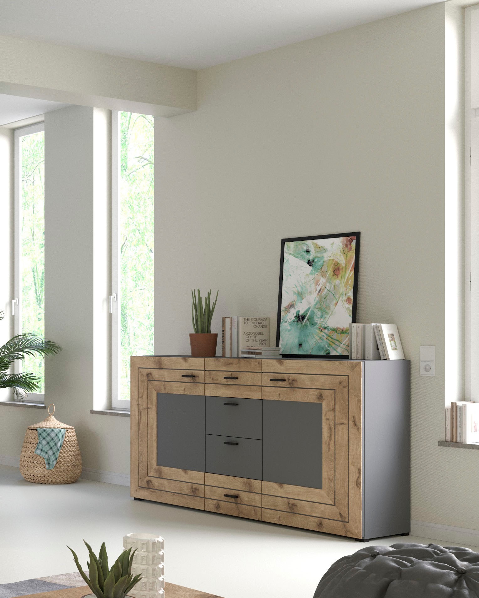 INOSIGN Sideboard »Aalborg, Breite 160 cm, 4 Schubkästen, 2 Türen, 6 Fächer, Metallgriffe« Anrichte, Schrank, Kommode, Wohnmöbel