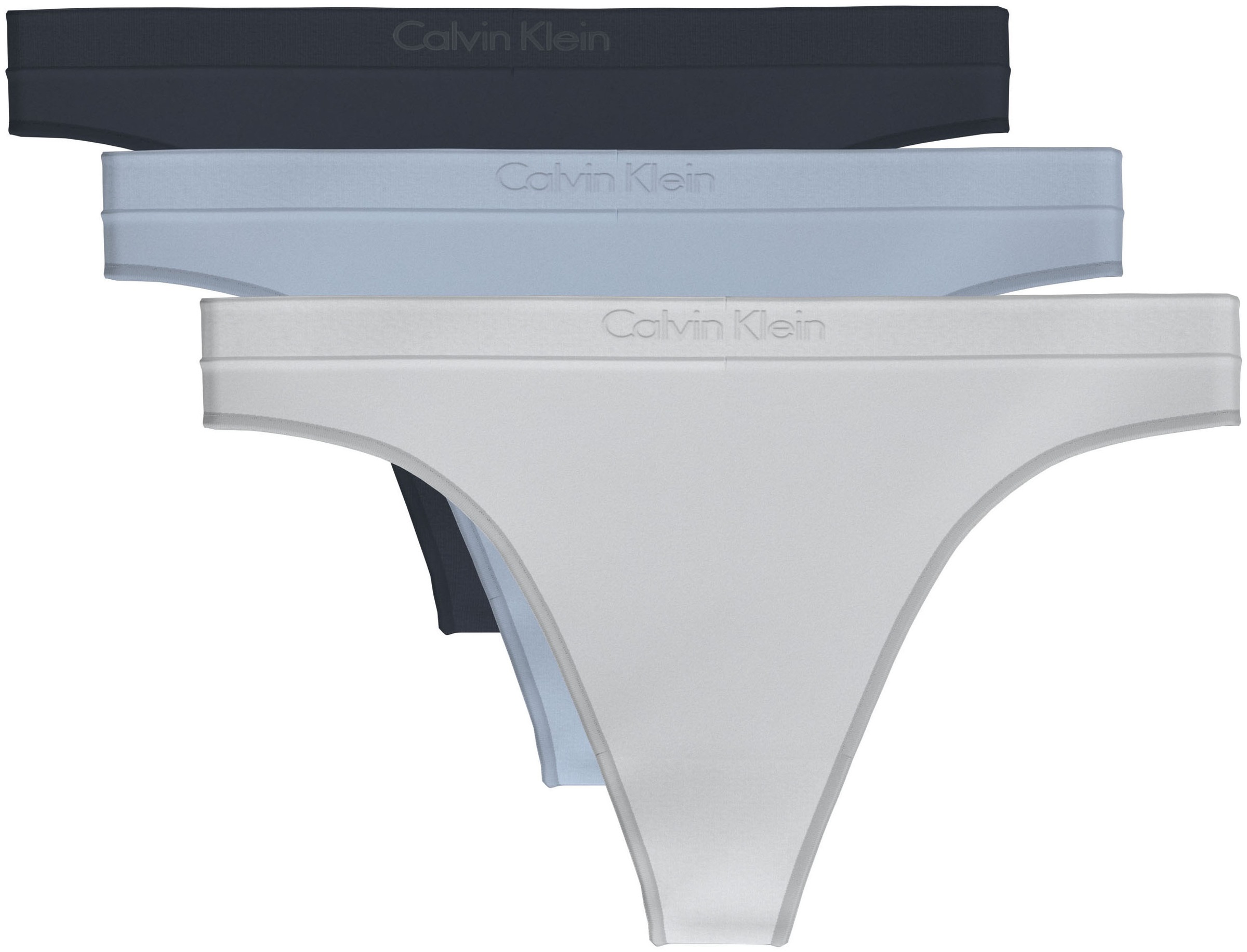Calvin Klein Underwear Tanga »THONG 3 PK« Paquet, 3 cuis Avec finition droite
