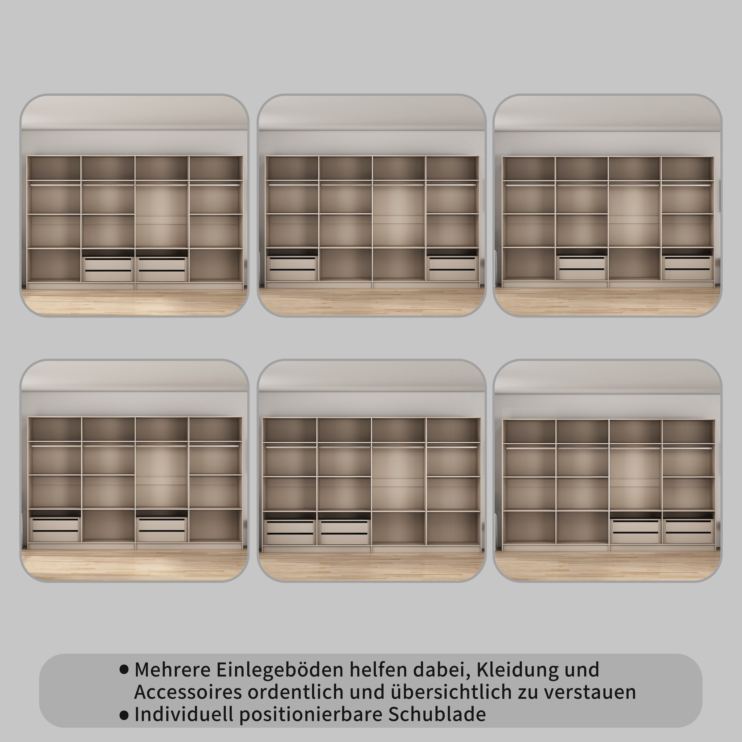 GOODproduct »Annor Schlafzimmerschrank Breite 323 cm hochglanz Schrank Garderobe« Armoire à portes battantes avec aménagement intérieur parfait - poignées de porte élégantes