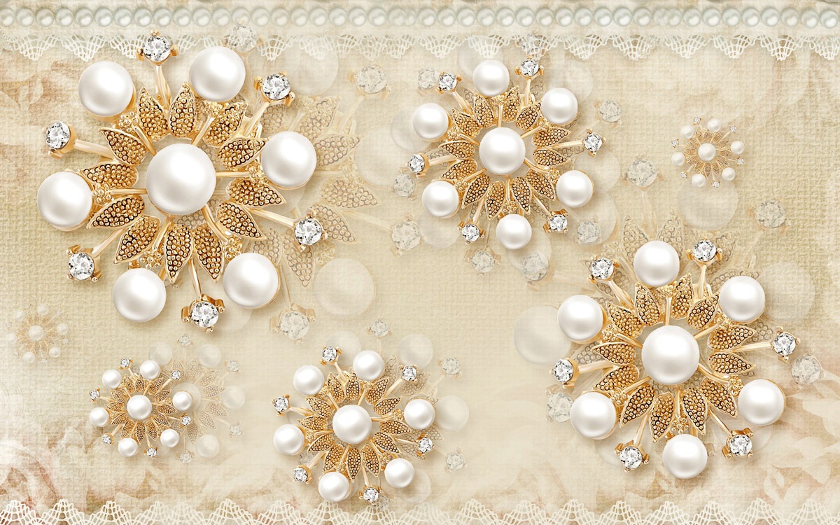 Image of Papermoon Fototapete »Muster goldfarben weiss«, Vliestapete, hochwertiger Digitaldruck, inklusive Kleister bei Ackermann Versand Schweiz