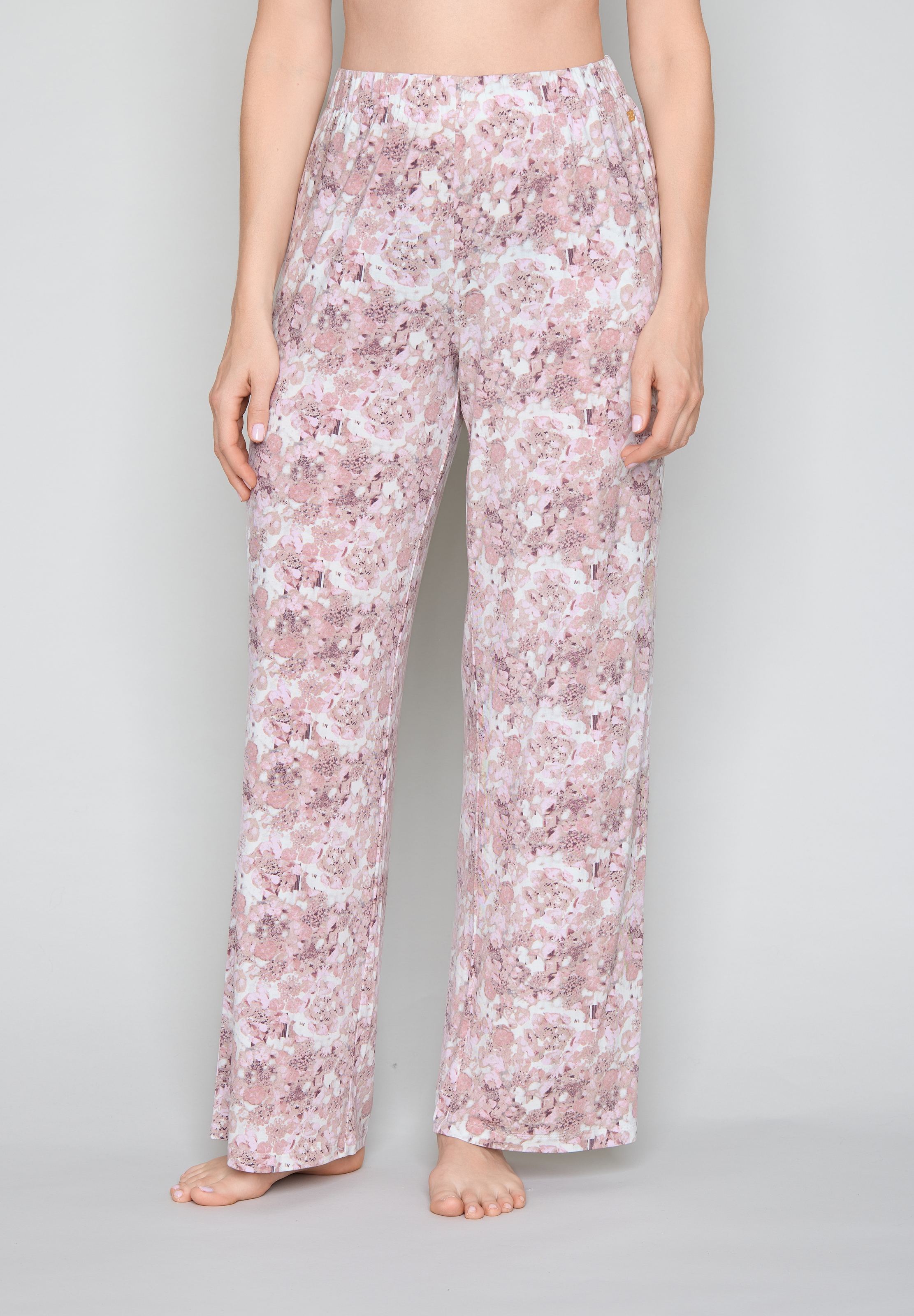 Image of JOOP Pyjamahose mit floralem Print, aus Jersey, gerade Beinform