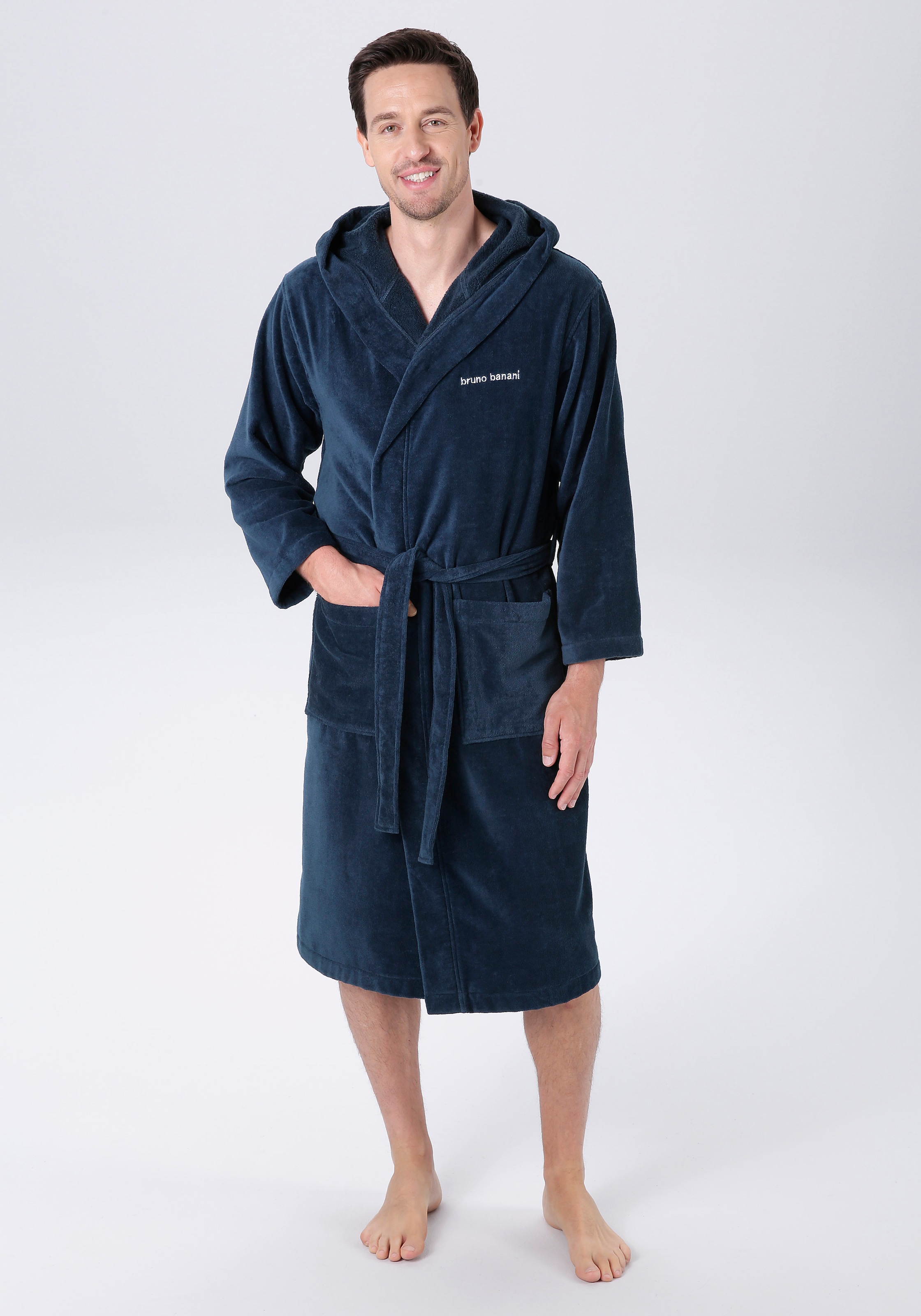 Image of Bruno Banani Unisex-Bademantel "Daniel, ideal für Sauna & Spa, Hotelbademantel, Morgenmantel" 1 Stk. Damen & Herren Bademantel, lang, mit Taschen, S-5XL