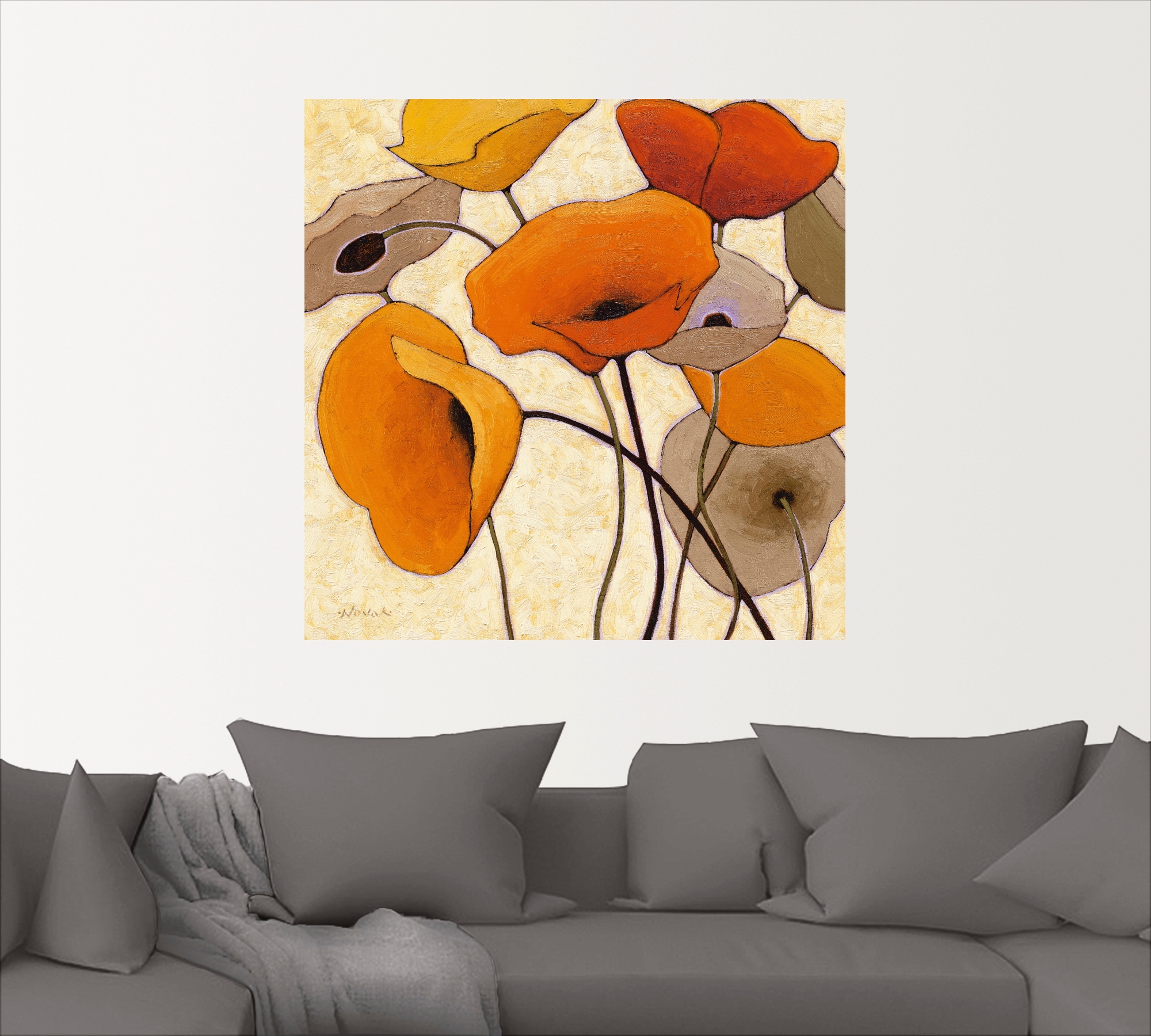 Artland Wandbild »Kürbismohn III«, Blumen, (1 St.), als Leinwandbild, Wandaufkleber in verschied. Grössen