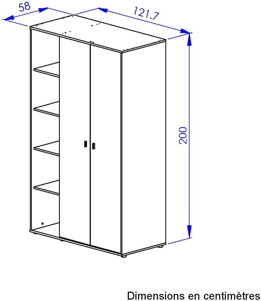 Gami Kleiderschrank »Schrank mit 2 Türen und Bibliothekseinheiten« ein cleverer, funktionaler Schrank