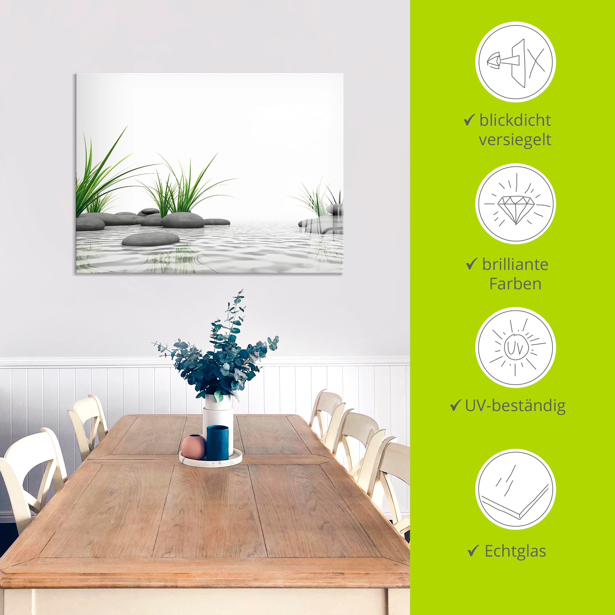 Artland Glasbild »3D Steine« Zen 1 Stk. tlg. in verschiedenen Grössen